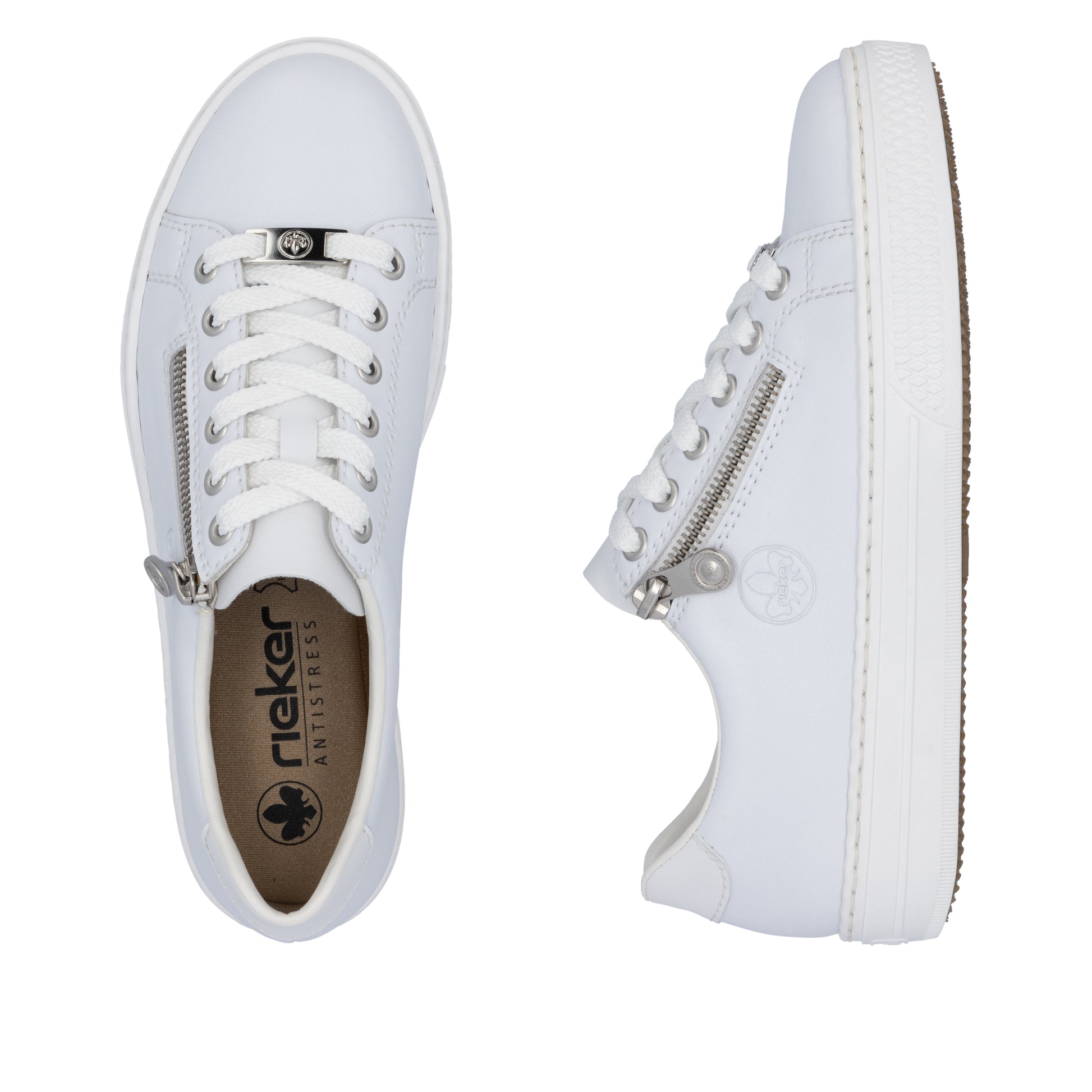 White Zip Shoes for Women | Rieker L59L1-83