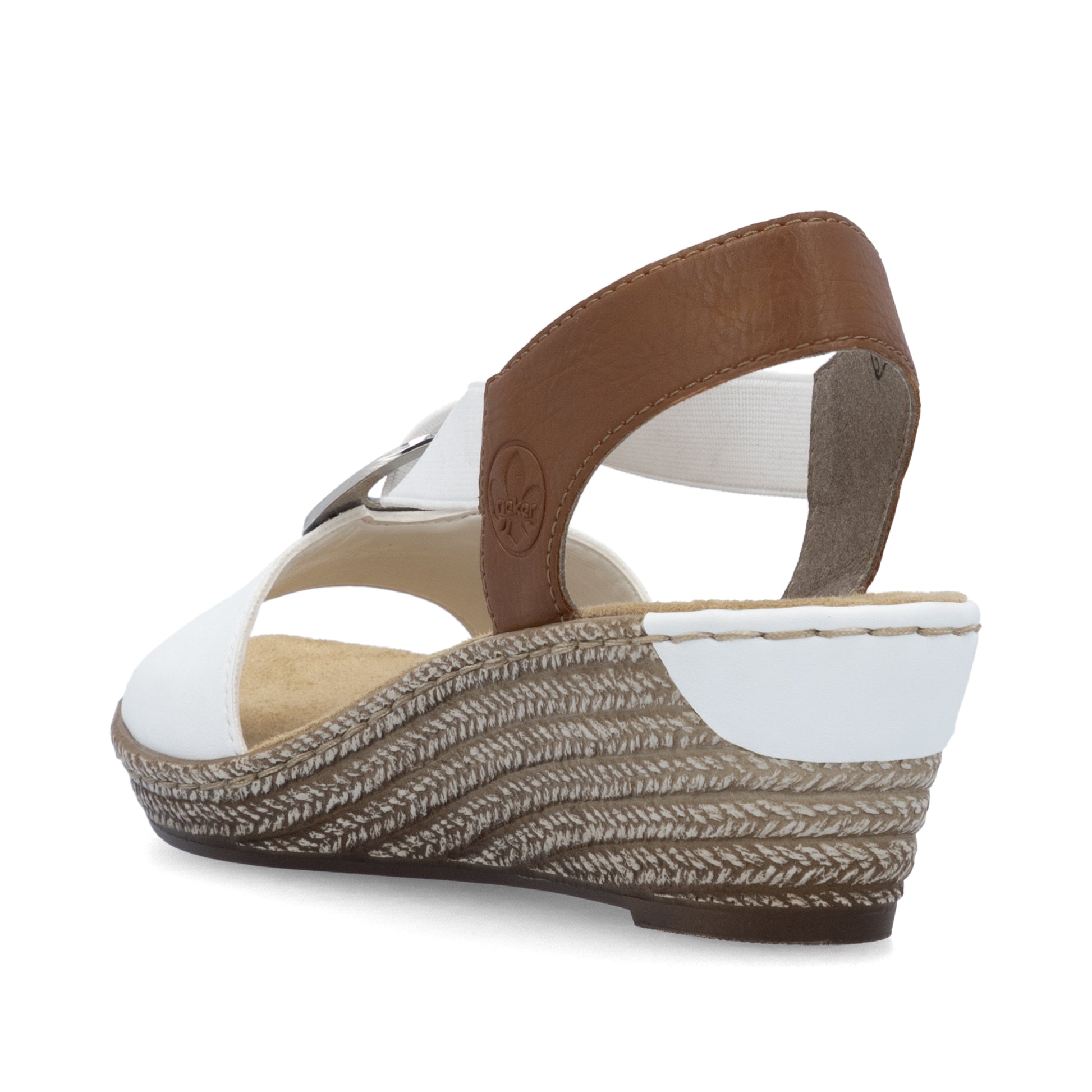 White Elasticated Sandals for Women | Rieker 624H6-81