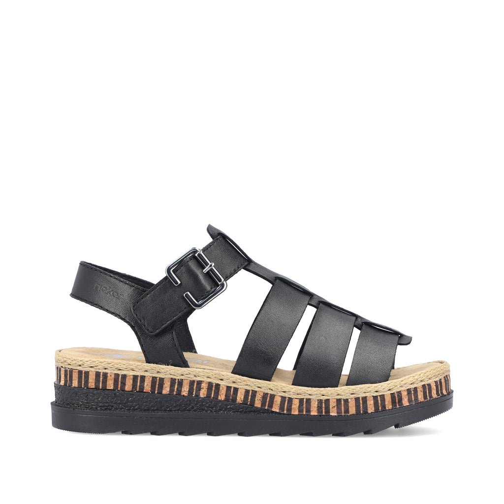 Black Hook & Loop Sandals for Women | Rieker V7904-00