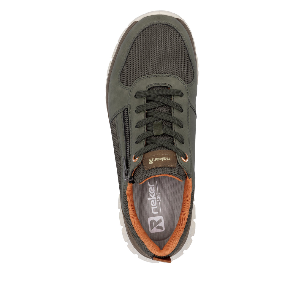 Green Zip Shoes for Men | Rieker 04301-54
