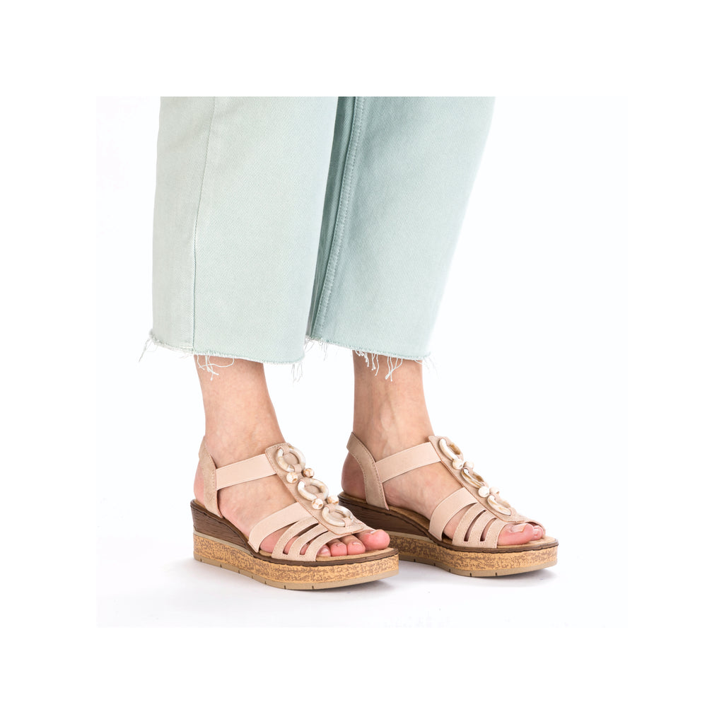 Pink Elasticated Sandals for Women | Rieker 63778-31