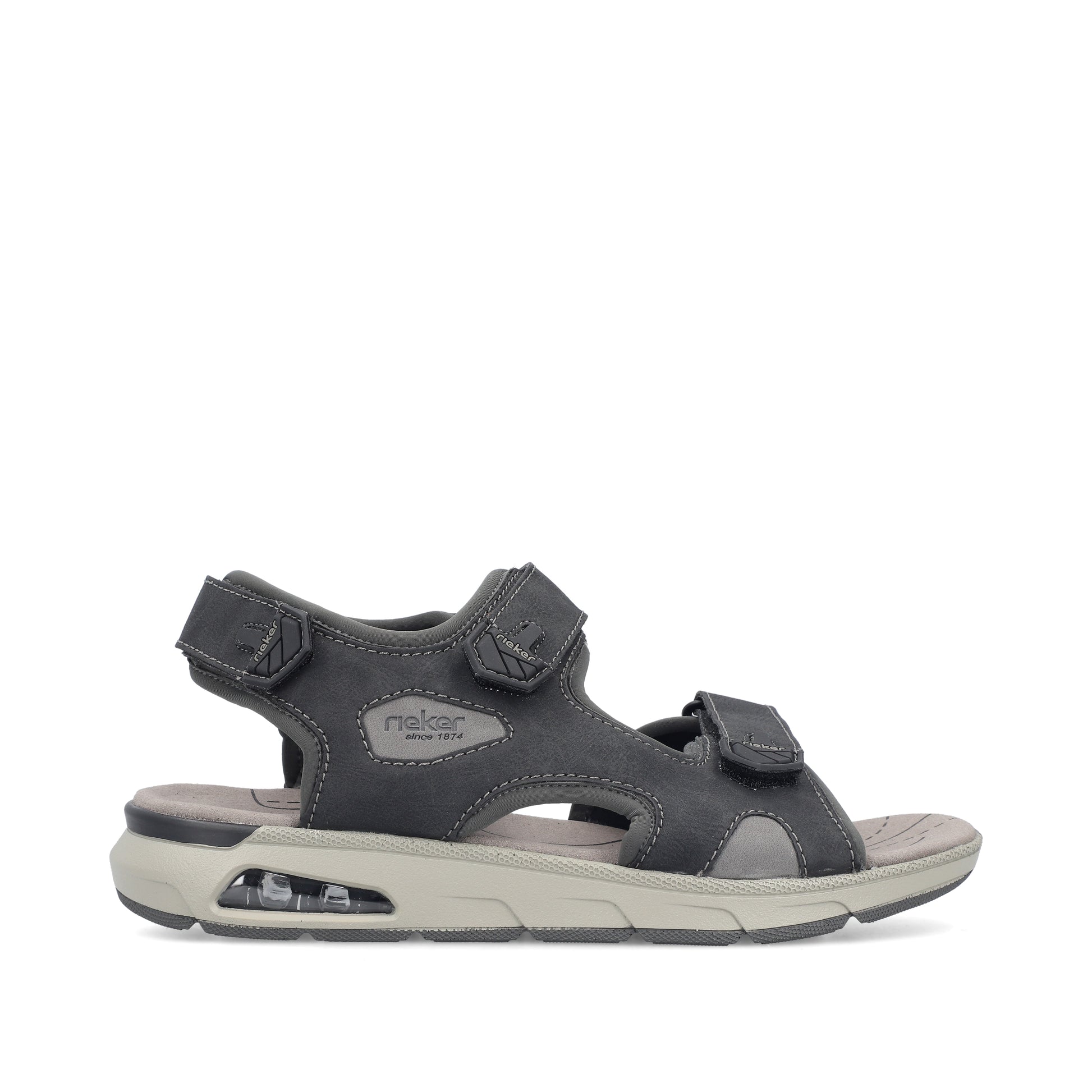 Black Hook & Loop Sandals for Men | Rieker 29151-00