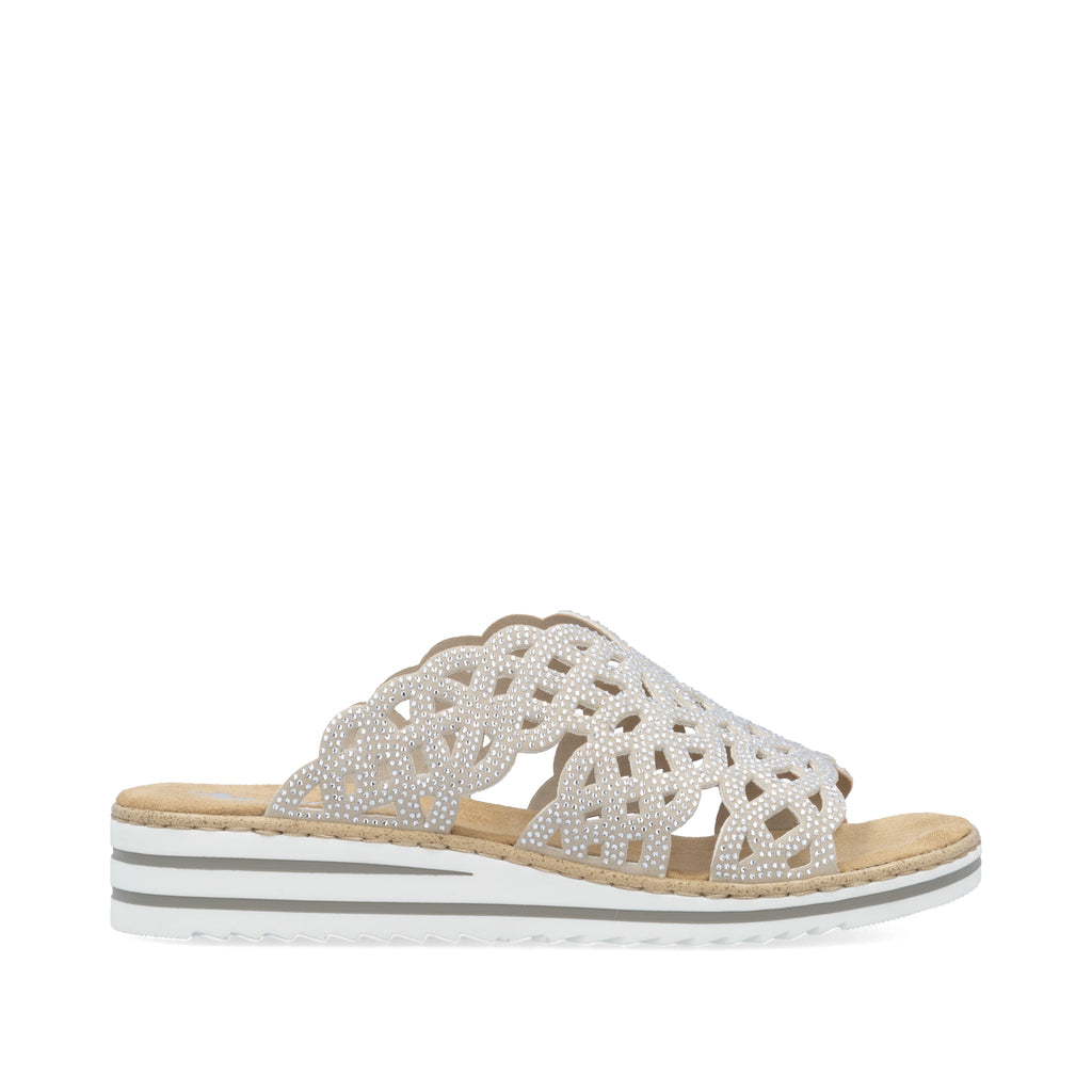 Beige Slip-On Sandals for Women | Rieker V0689-63