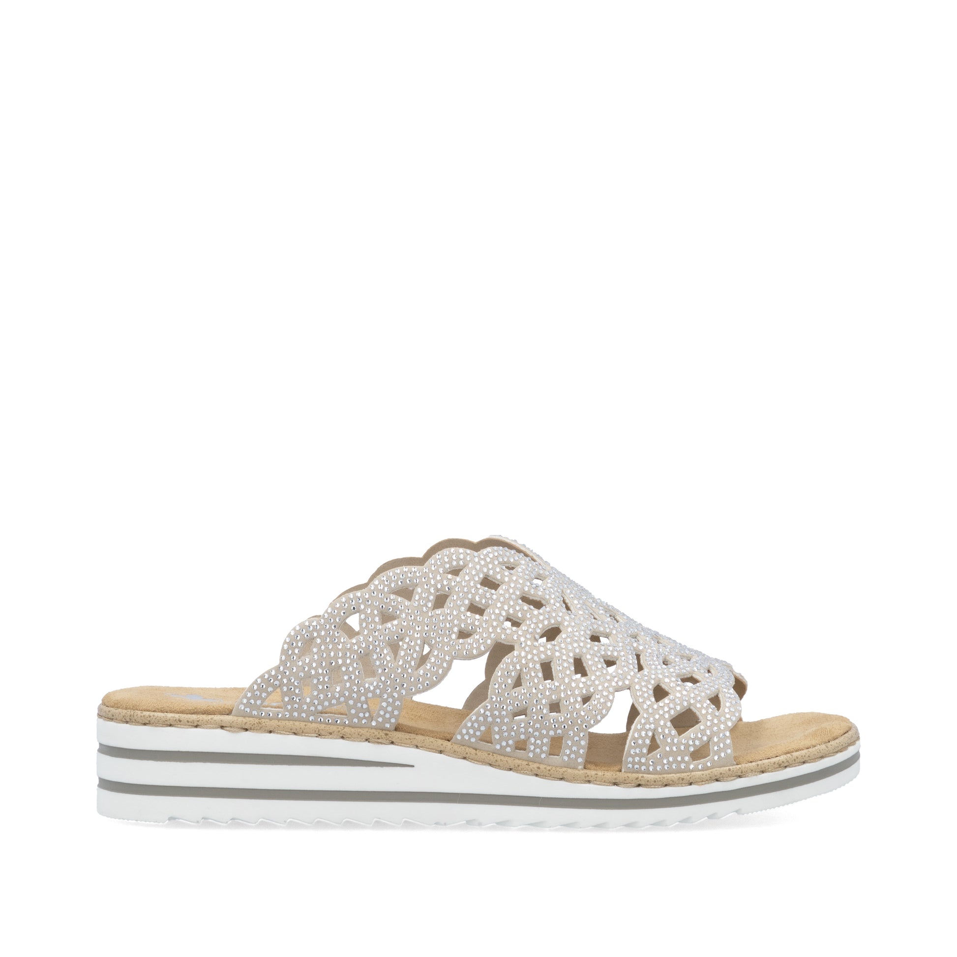 Beige Slip-On Sandals for Women | Rieker V0689-63