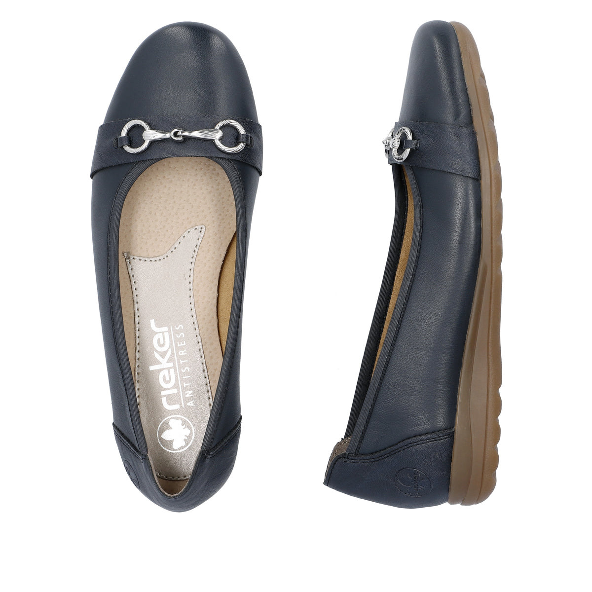 Rieker Women's Blue Ballerina Shoe | L9360-14
