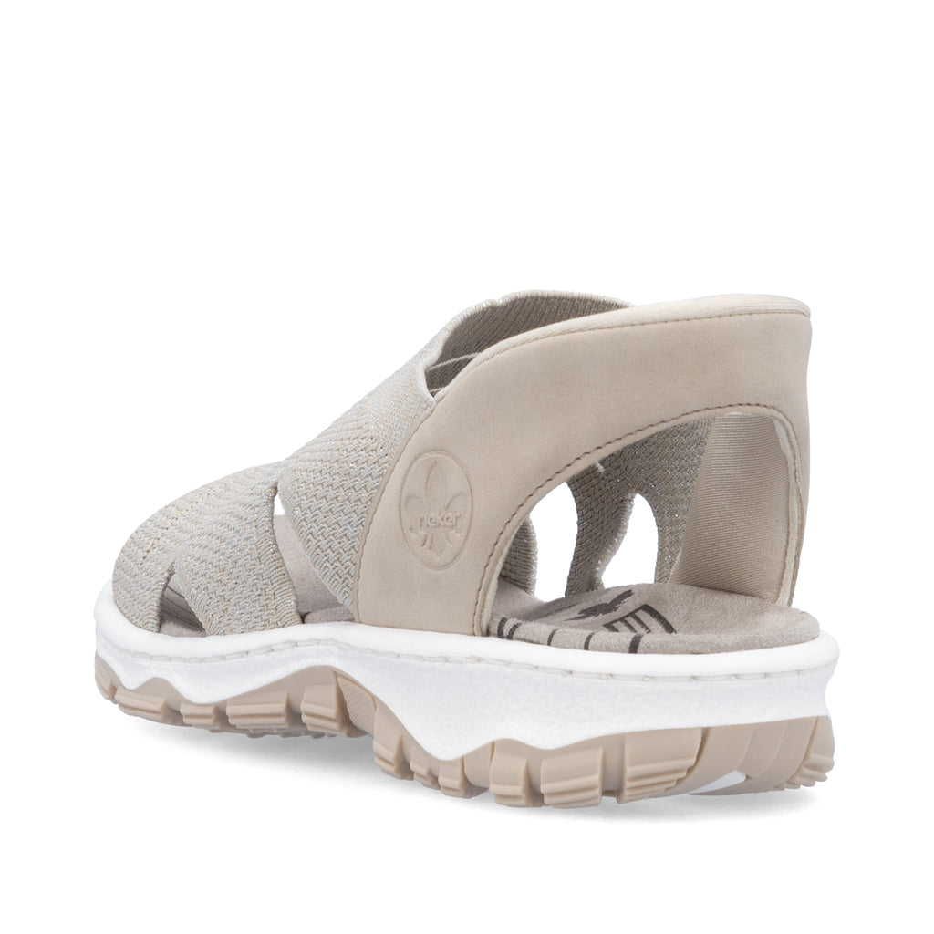 Beige Elasticated Sandals for Women | Rieker 68895-64
