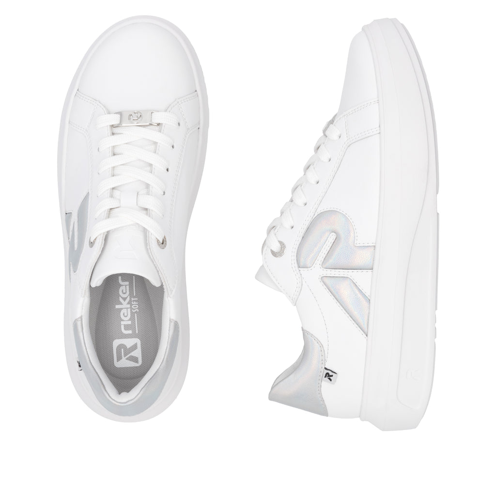 White Elasticated Shoes for Women | Rieker Sport W1204-82