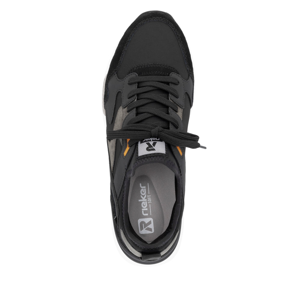 Black Elasticated Shoes for Men | Rieker U1403-00