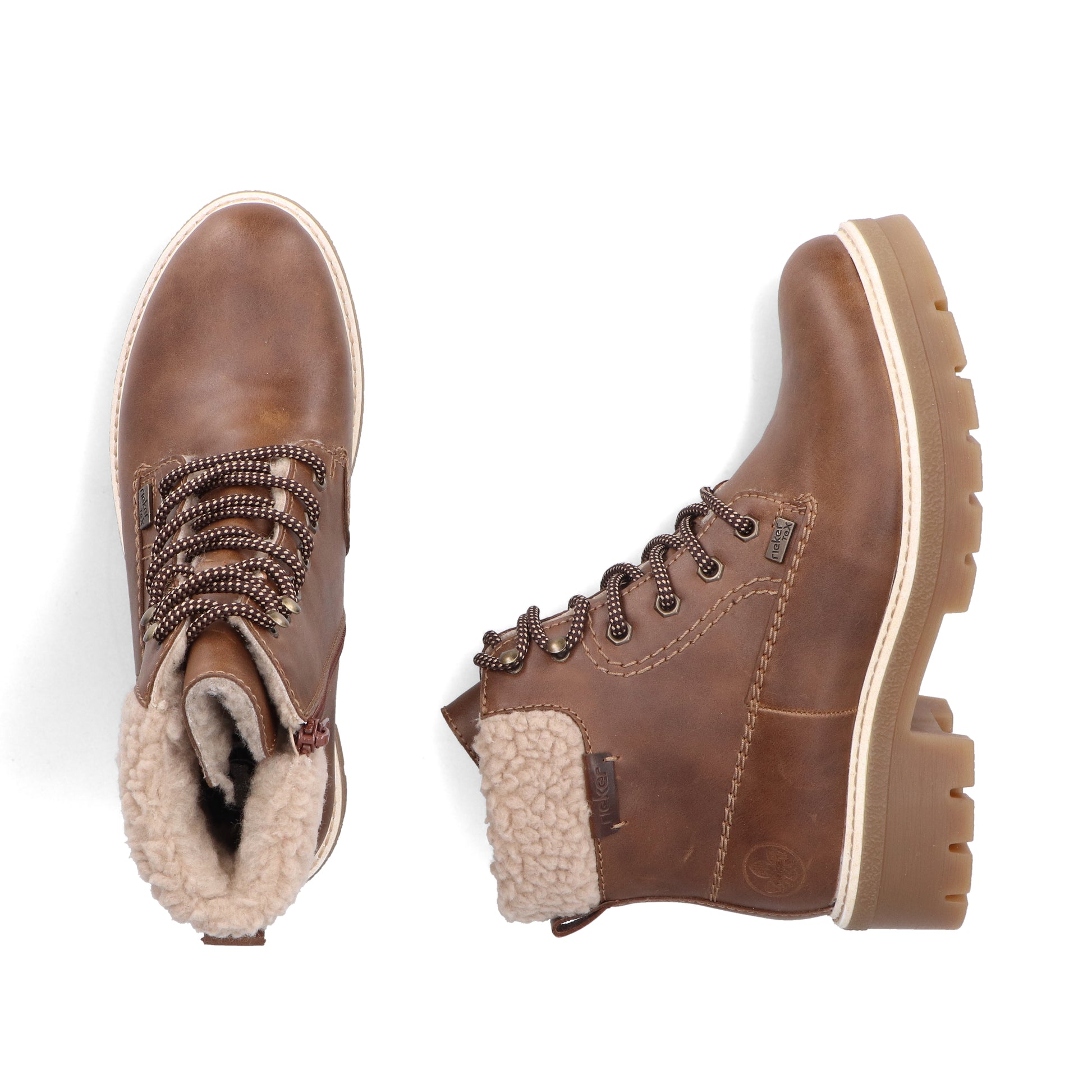 Brown Zip Boots for Women | Rieker Y8118-22