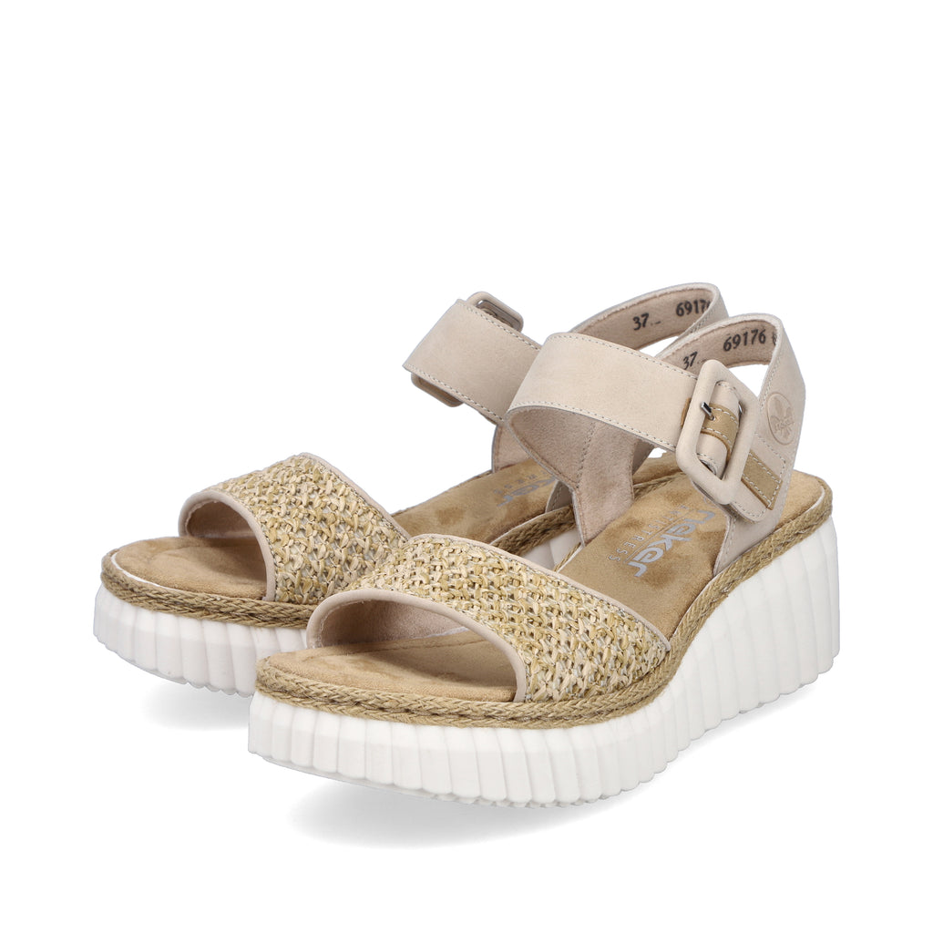 Beige Hook & Loop Sandals for Women | Rieker 69176-62