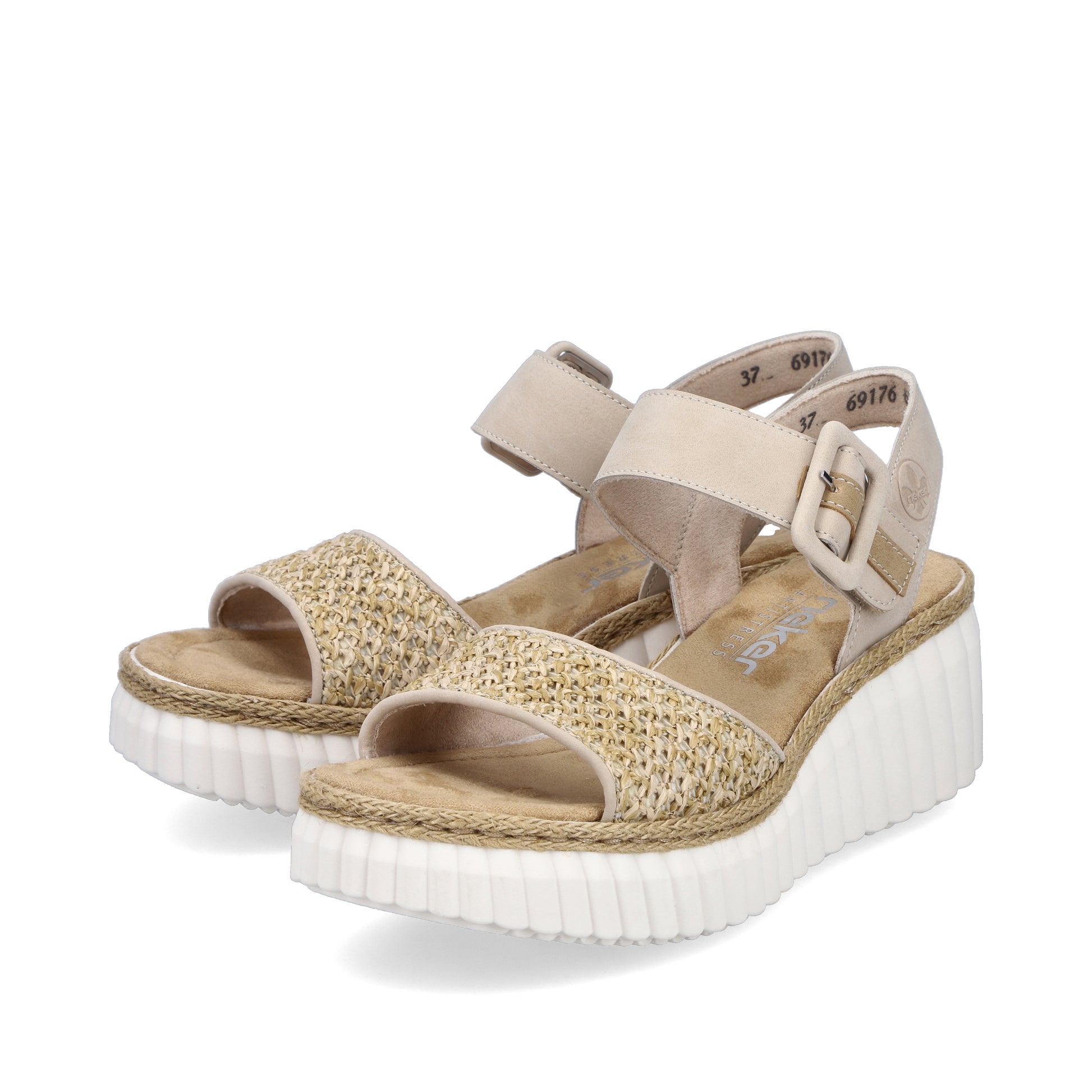Beige Hook & Loop Sandals for Women | Rieker 69176-62