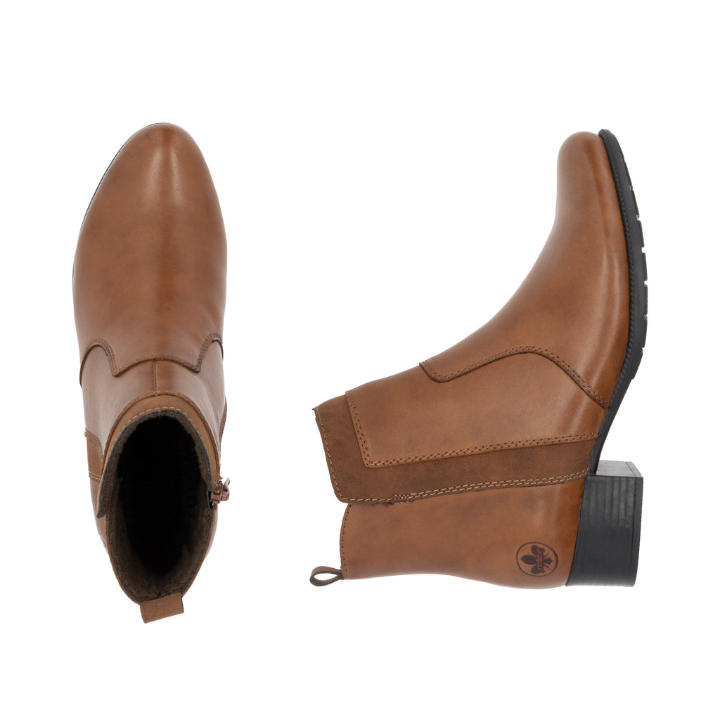 Brown Zip Boots for Women | Rieker 78658-22