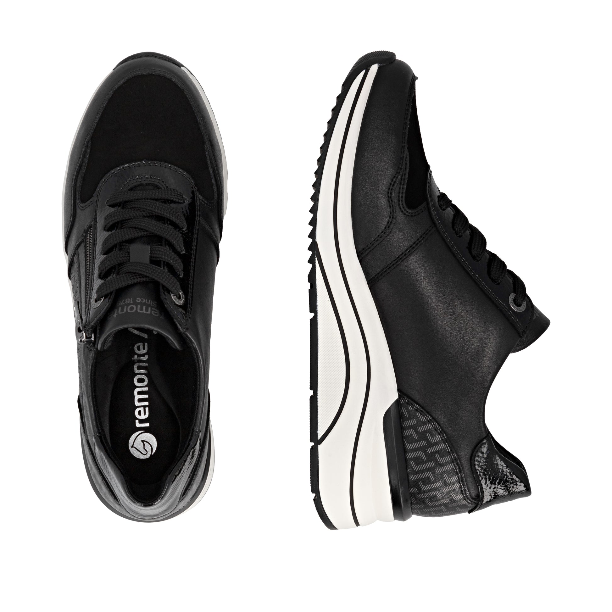 Black Zip Shoes for Women | Remonte D0T16-03