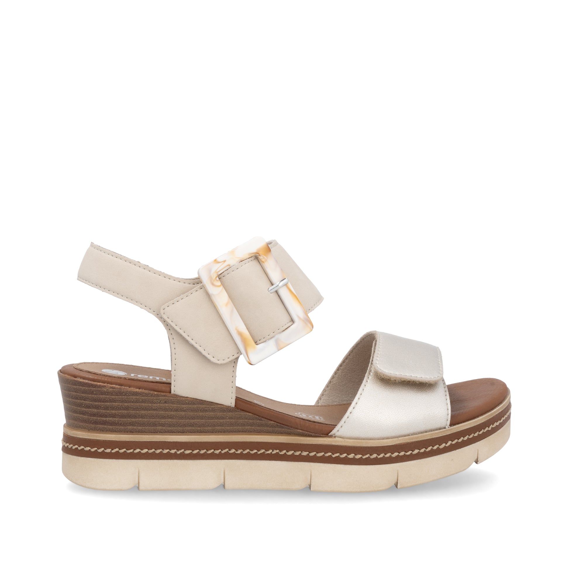 Beige Hook & Loop Sandals for Women | Remonte D2L53-60