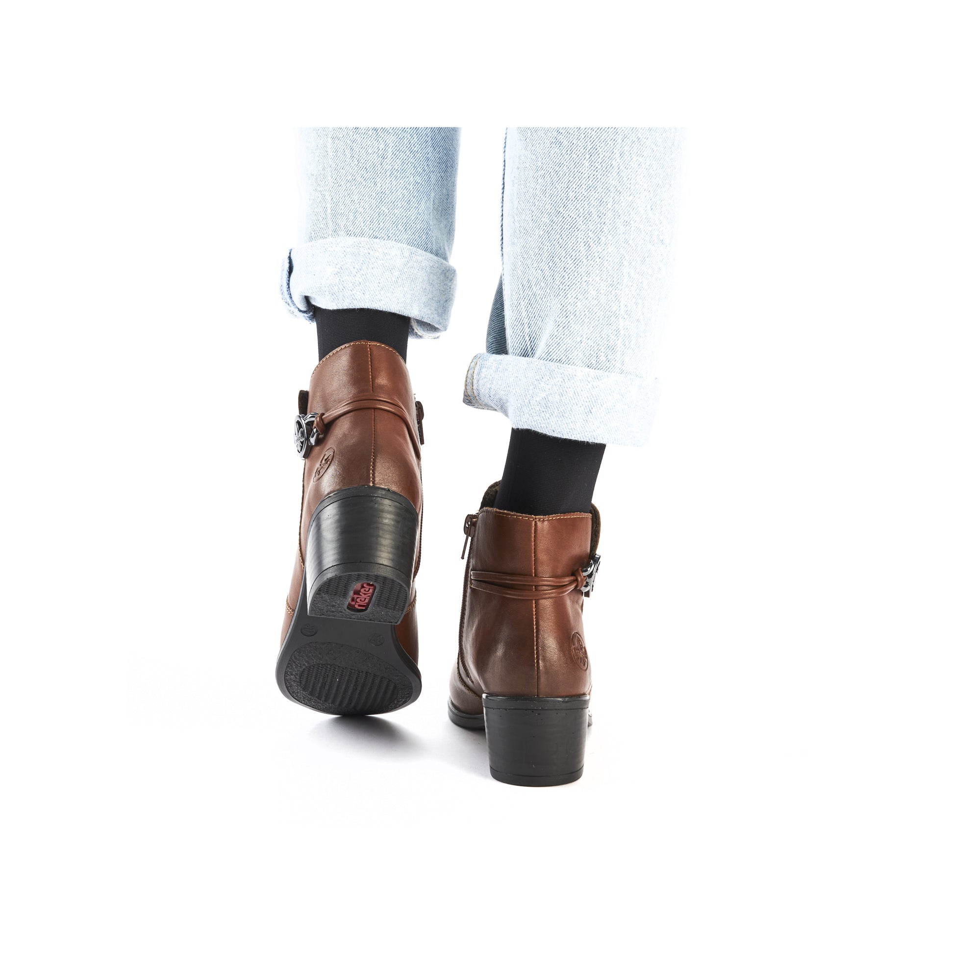 Brown Zip Boots for Women | Rieker 73970-22