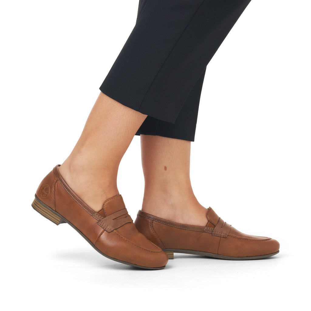 Brown Elasticated Shoes for Women | Rieker 51954-25