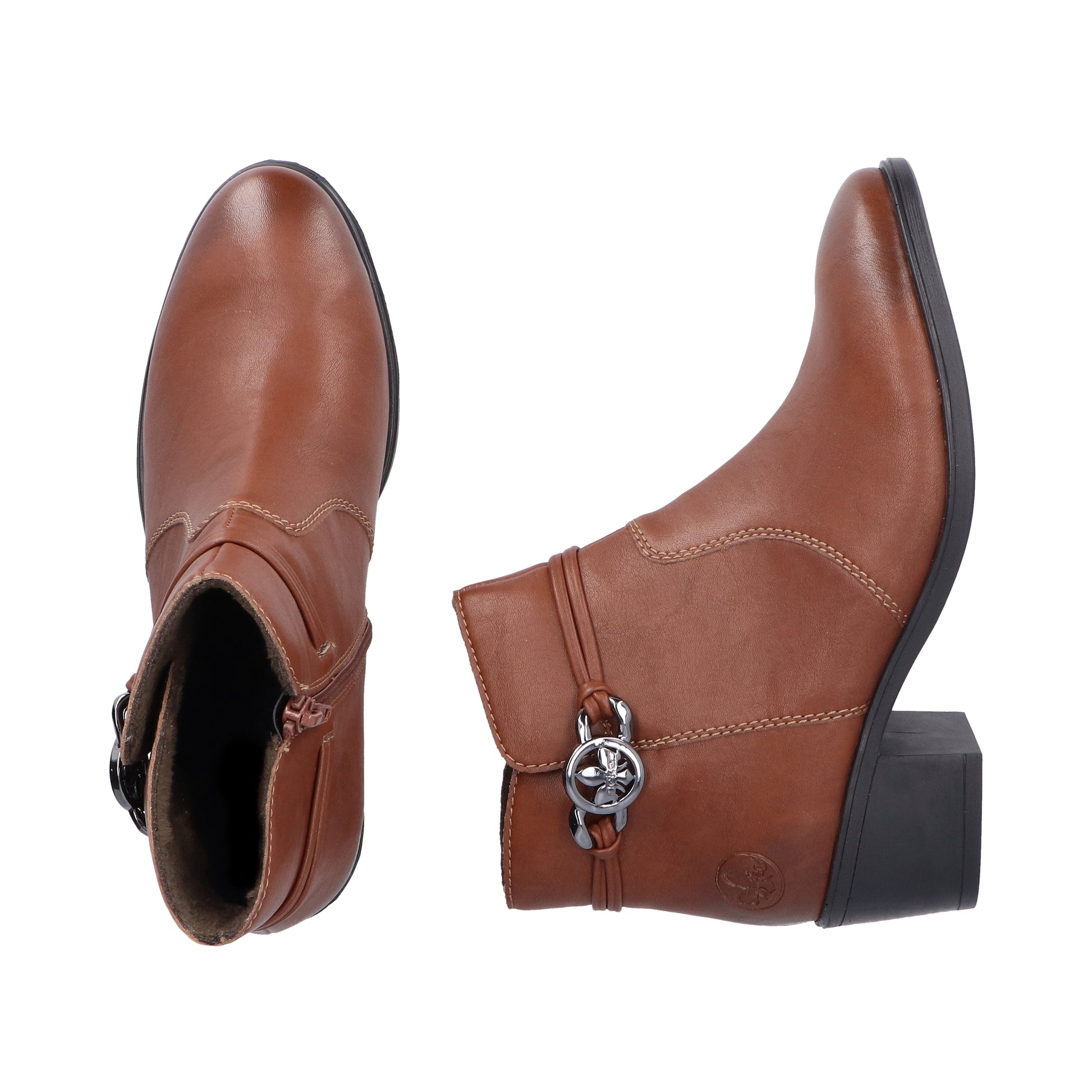 Brown Zip Boots for Women | Rieker 73970-22
