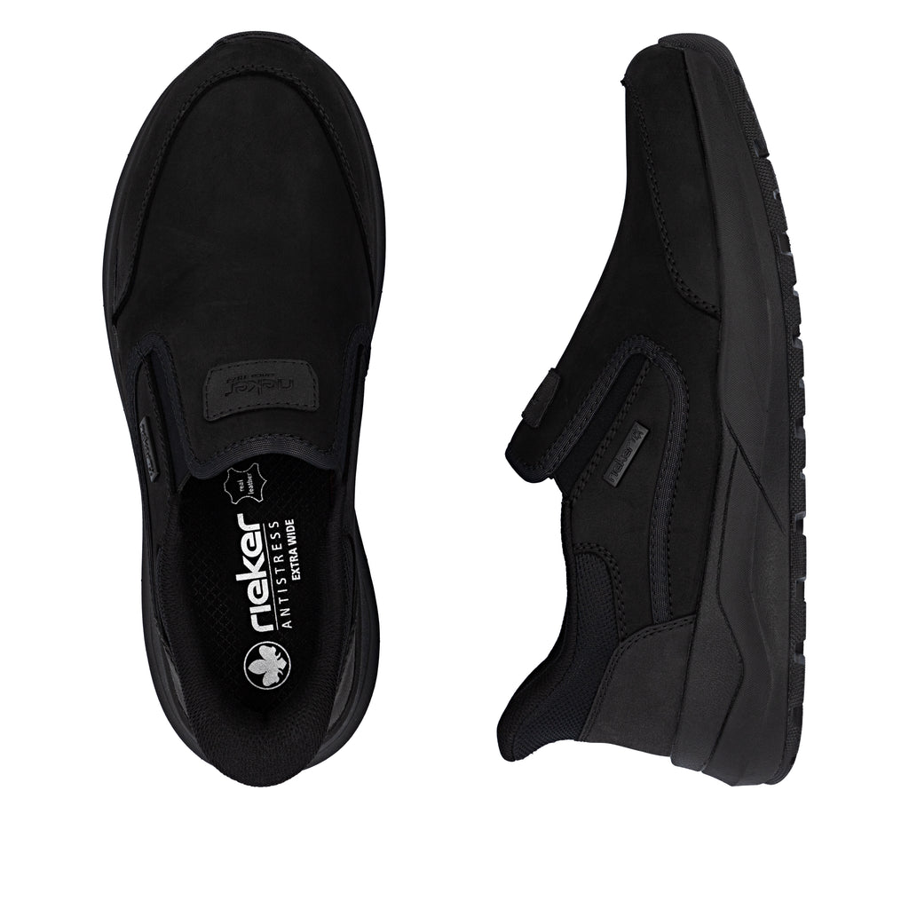 Black Elasticated Shoes for Men | Rieker 06052-00