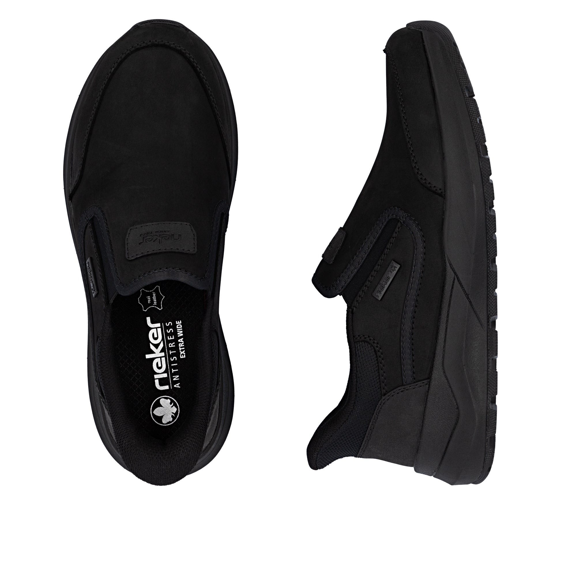 Black Elasticated Shoes for Men | Rieker 06052-00
