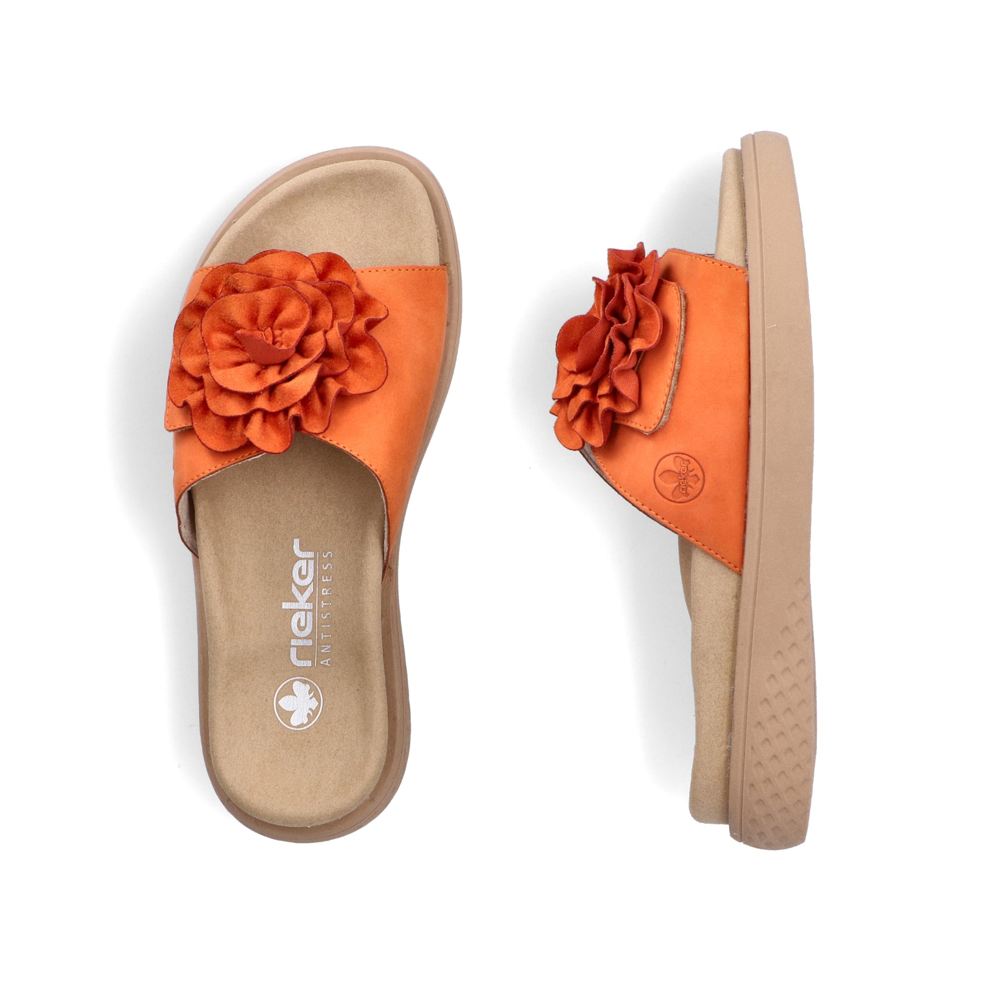 Orange Hook & Loop Sandals for Women | Rieker V1562-38