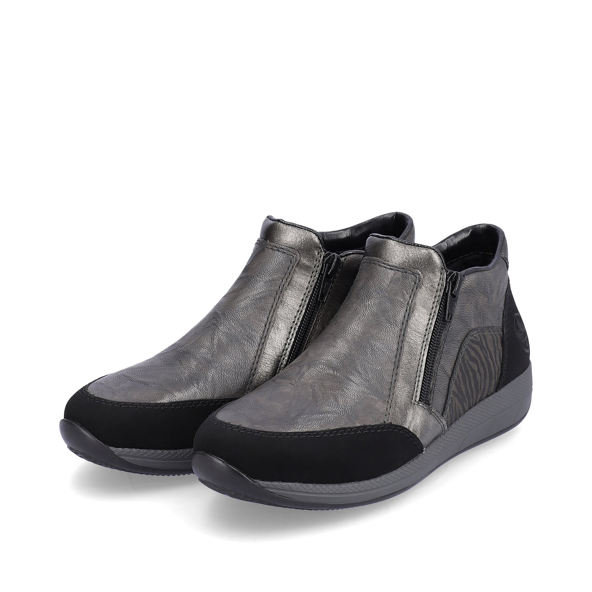 Grey Zip Boots for Women | Rieker N1152-42