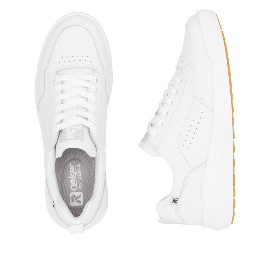 White Elasticated Shoes for Women | Rieker W1101-80
