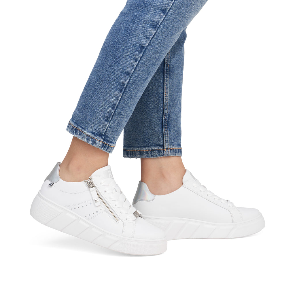 White Zip Shoes for Women | Rieker Sport W2605-80