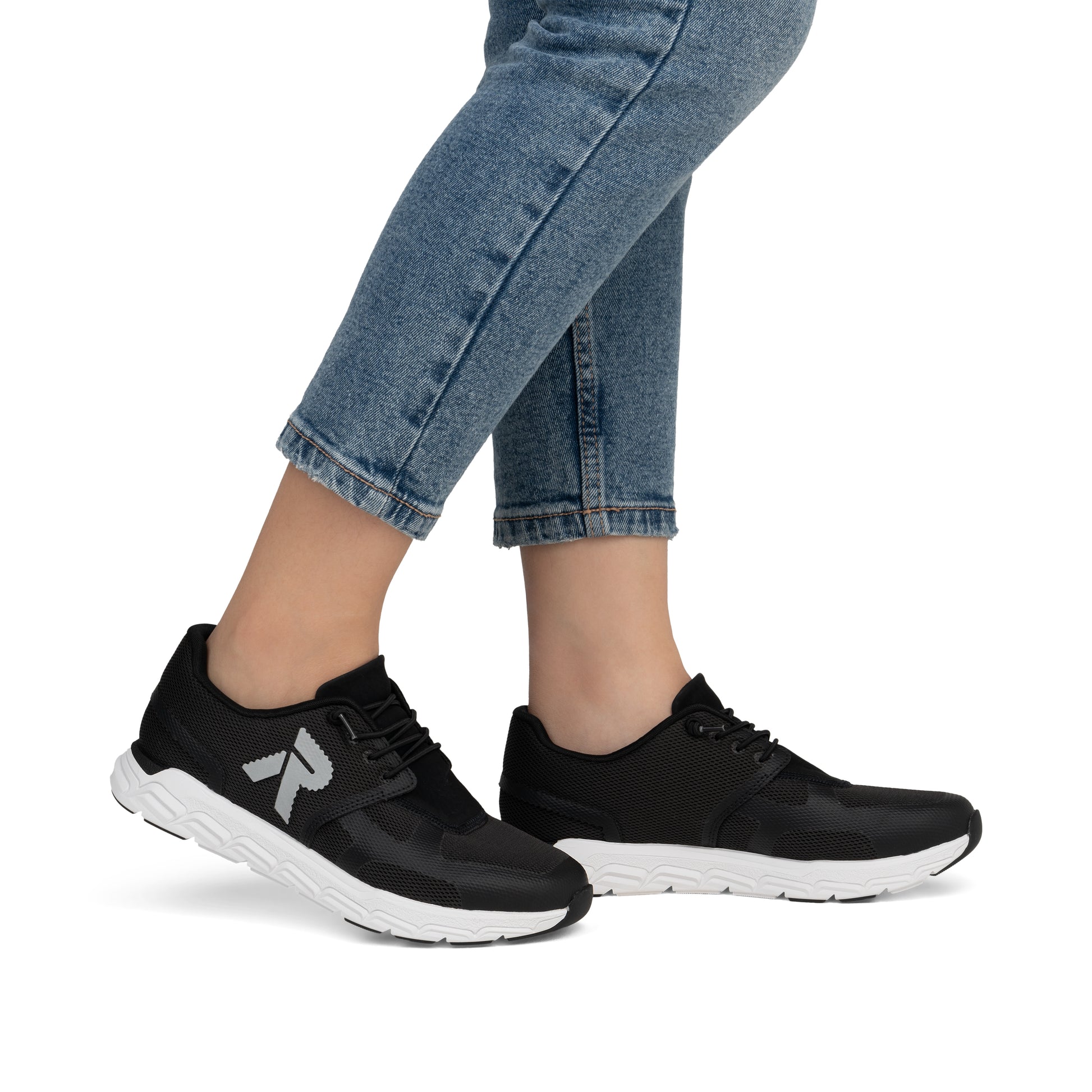 Black Elasticated Shoes for Women | Rieker M9000-00