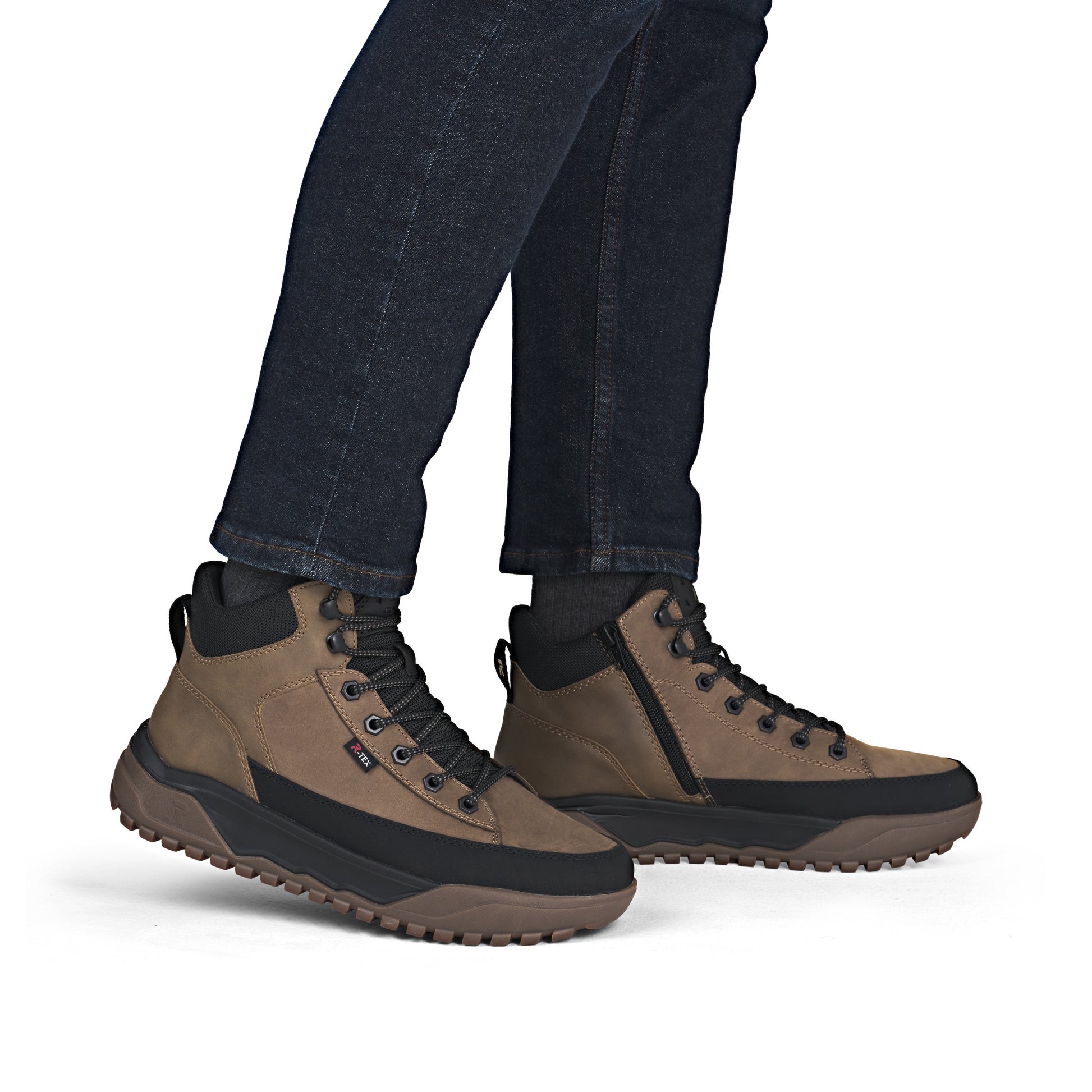 Brown Zip Boots for Men | Rieker U1571-20