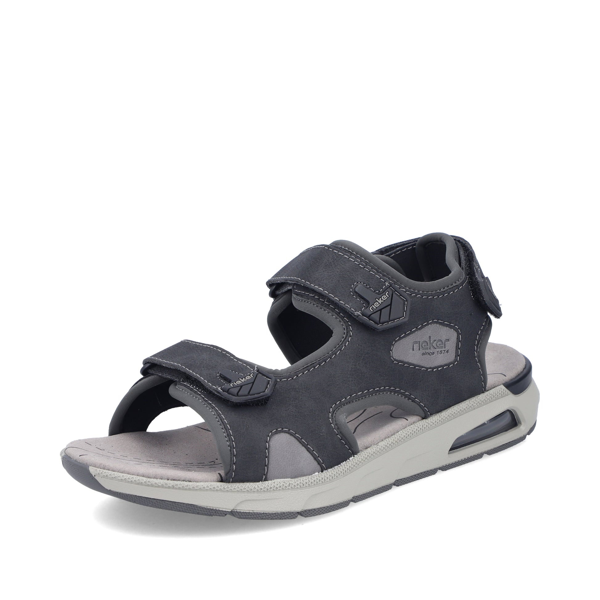 Black Hook & Loop Sandals for Men | Rieker 29151-00