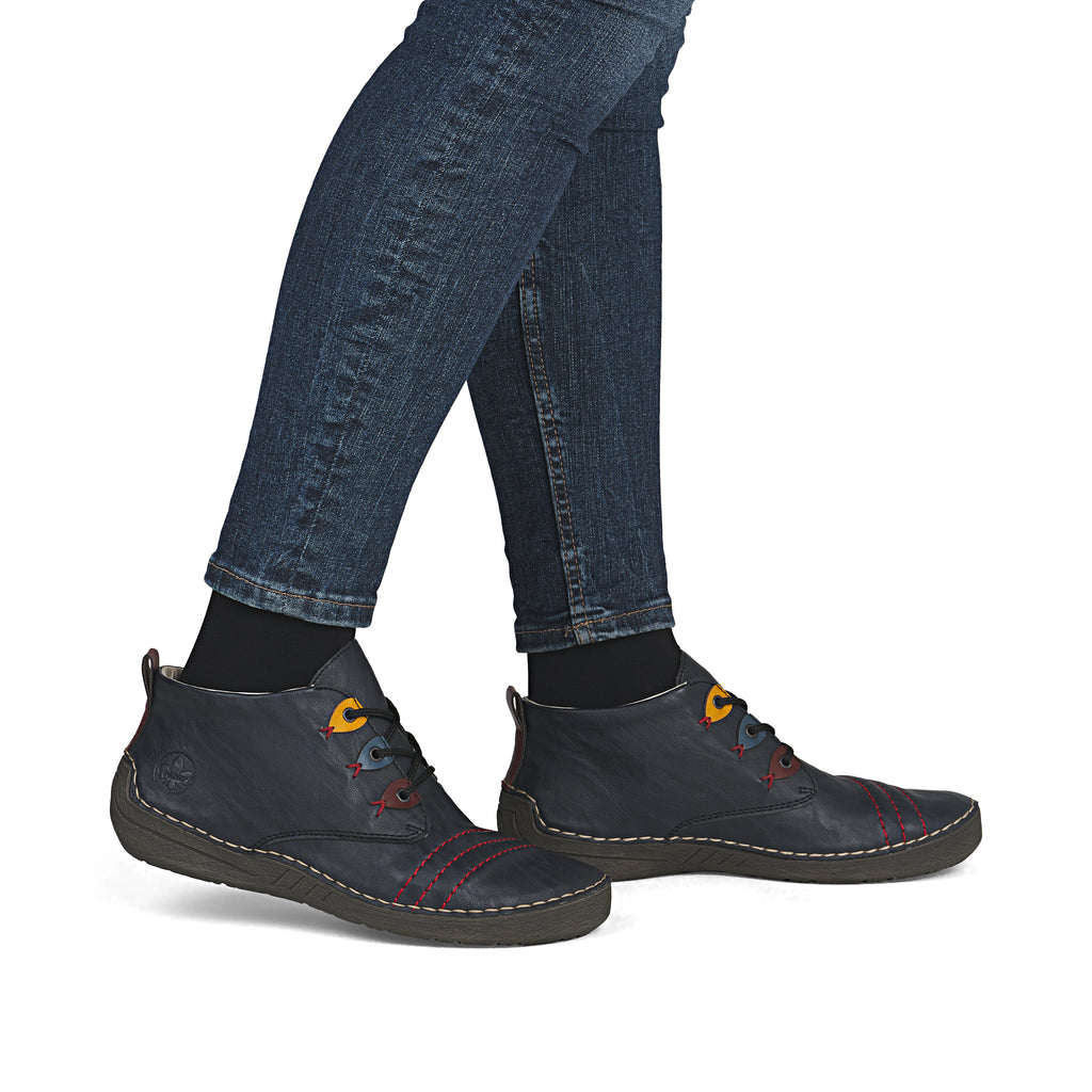 Blue Elasticated Boots for Women | Rieker 52509-14