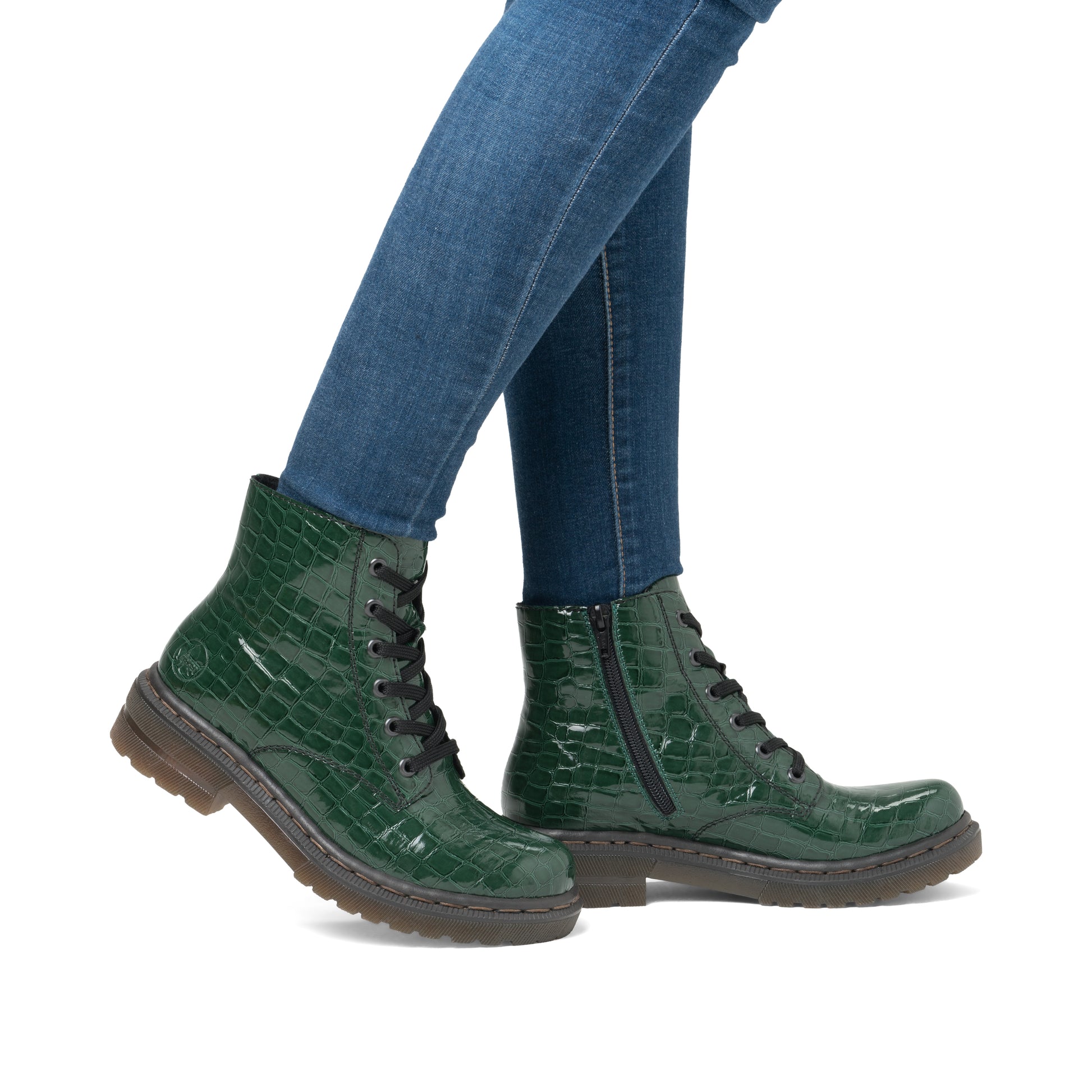 Green Zip Boots for Women | Rieker 78240-54