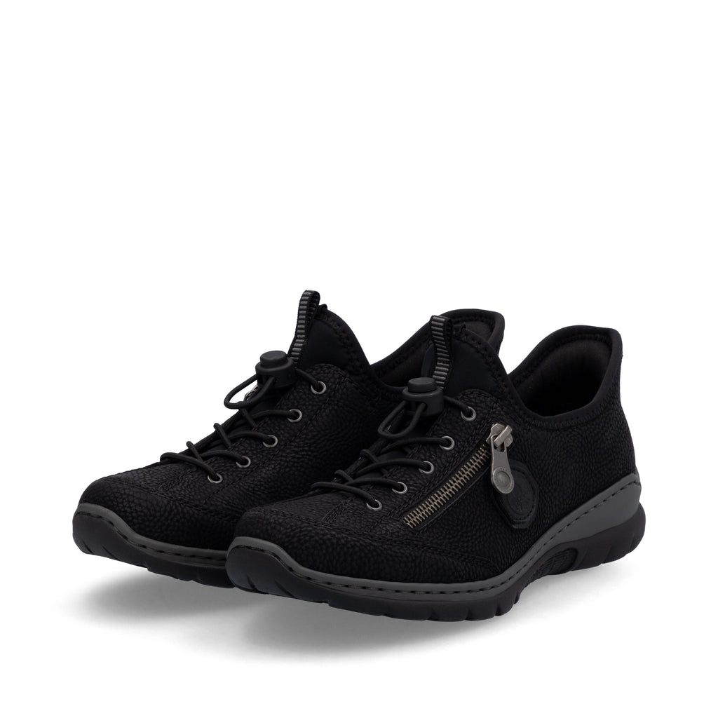 Black Elasticated Shoes for Women | Rieker L32F1-00