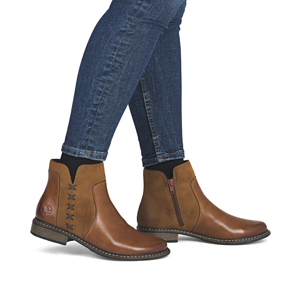 Brown Zip Boots for Women | Rieker Z4951-24