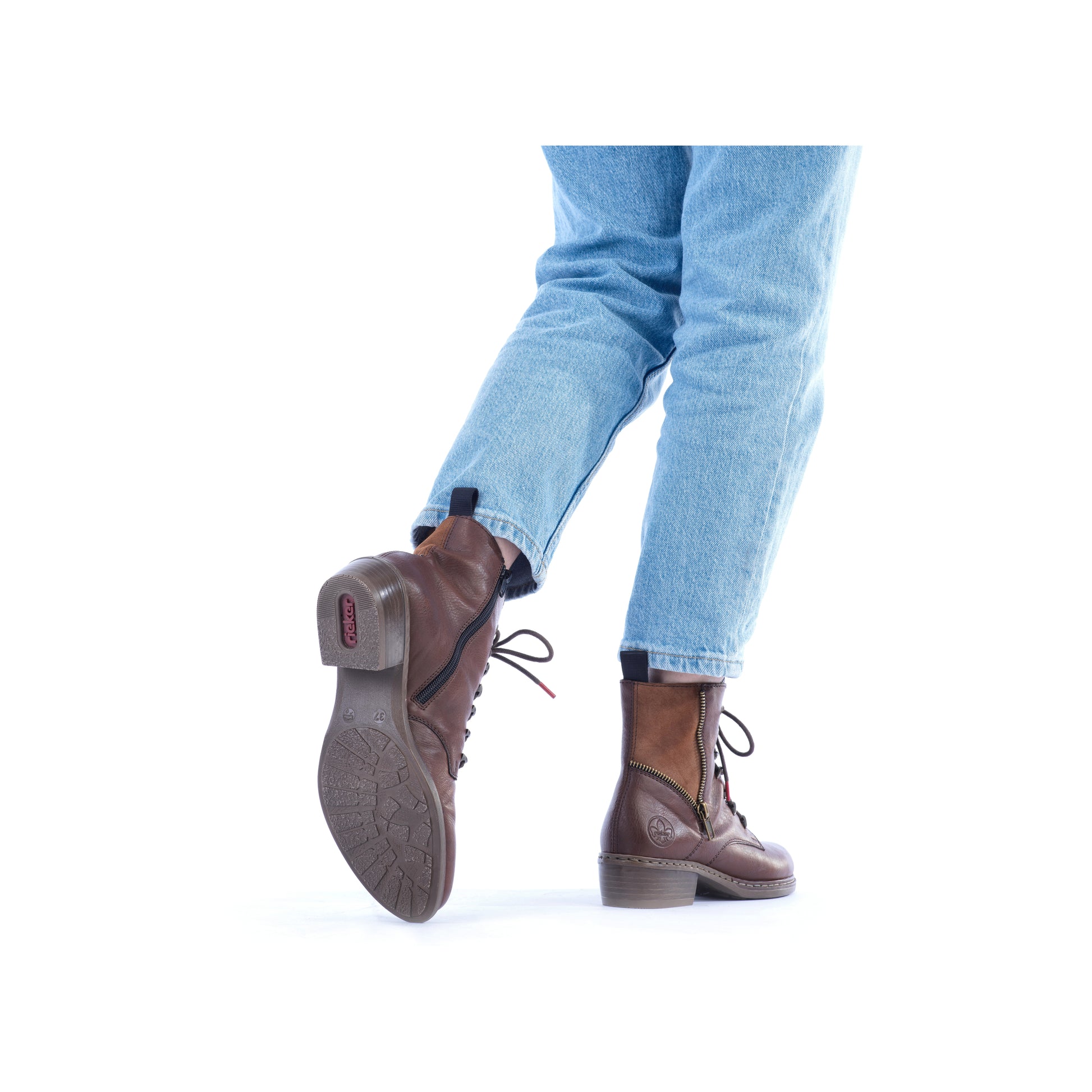 Brown Zip Boots for Women | Rieker Y0800-24