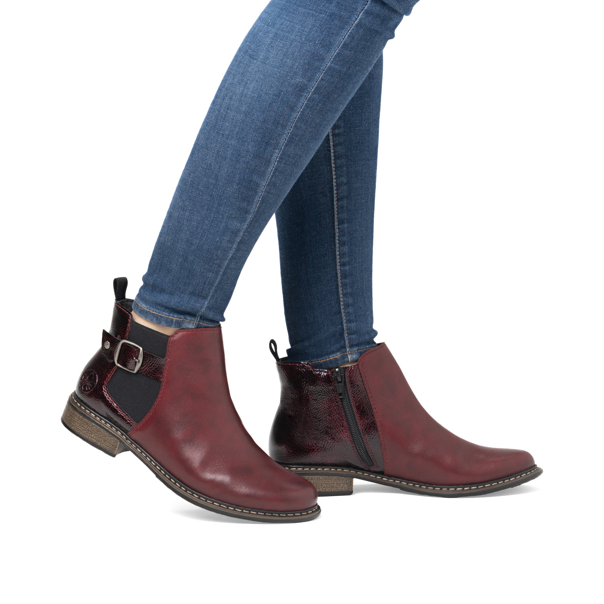 Red Zip Boots for Women | Rieker Z4965-35