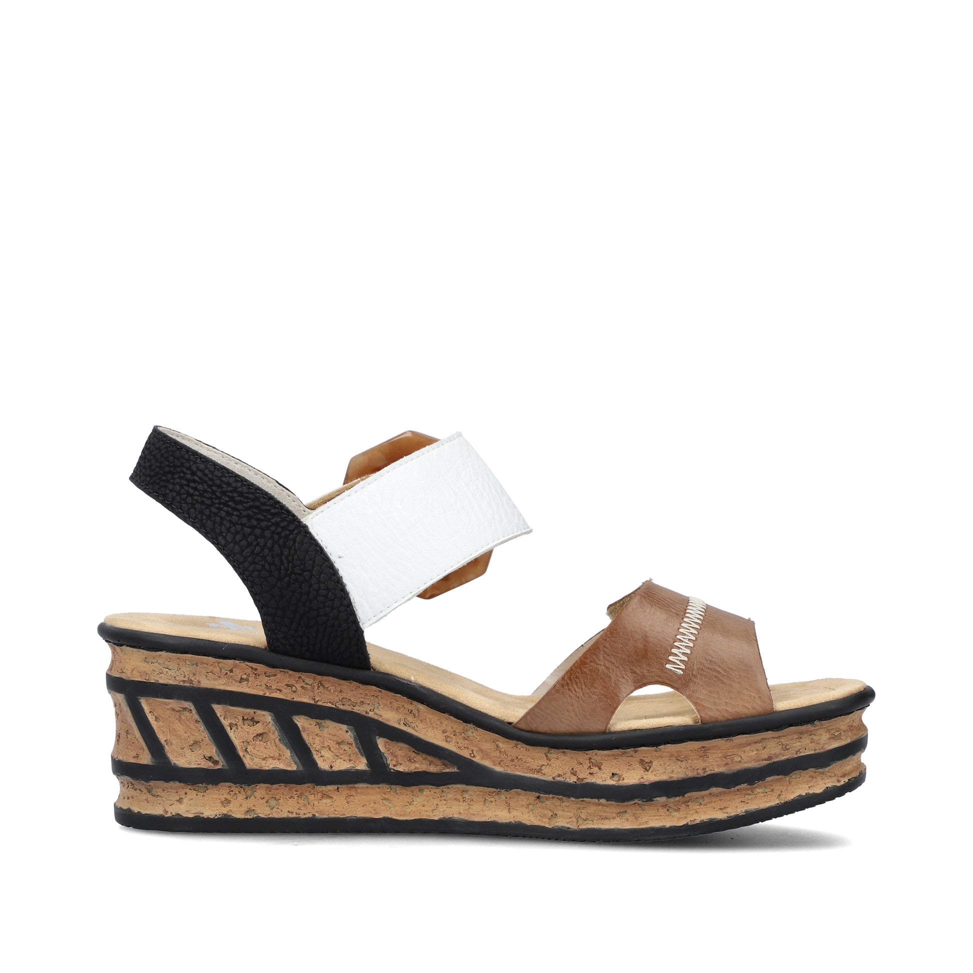 Beige Hook & Loop Sandals for Women | Rieker 68176-64