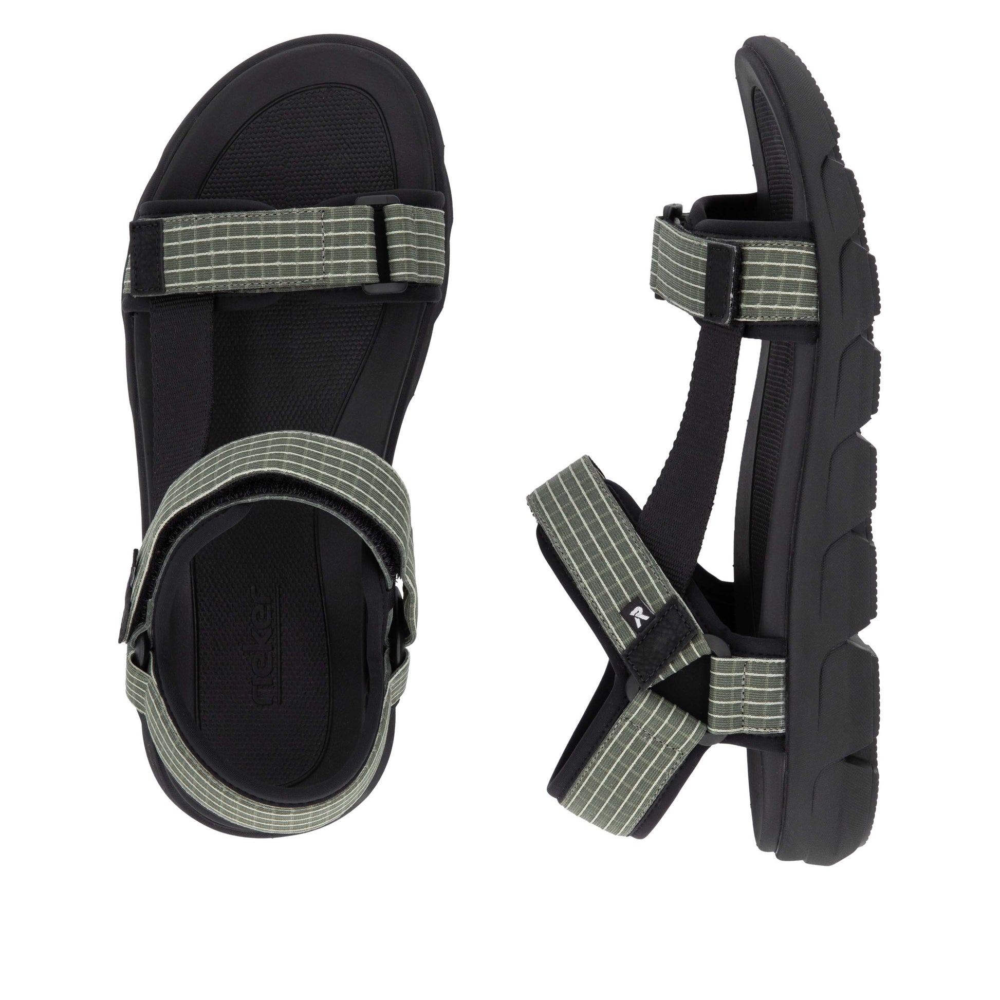 Green Hook & Loop Sandals for Men | Rieker 20805-54