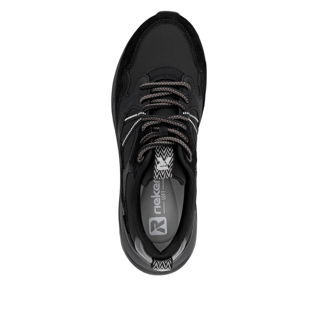 Black Elasticated Shoes for Women | Rieker W2501-00