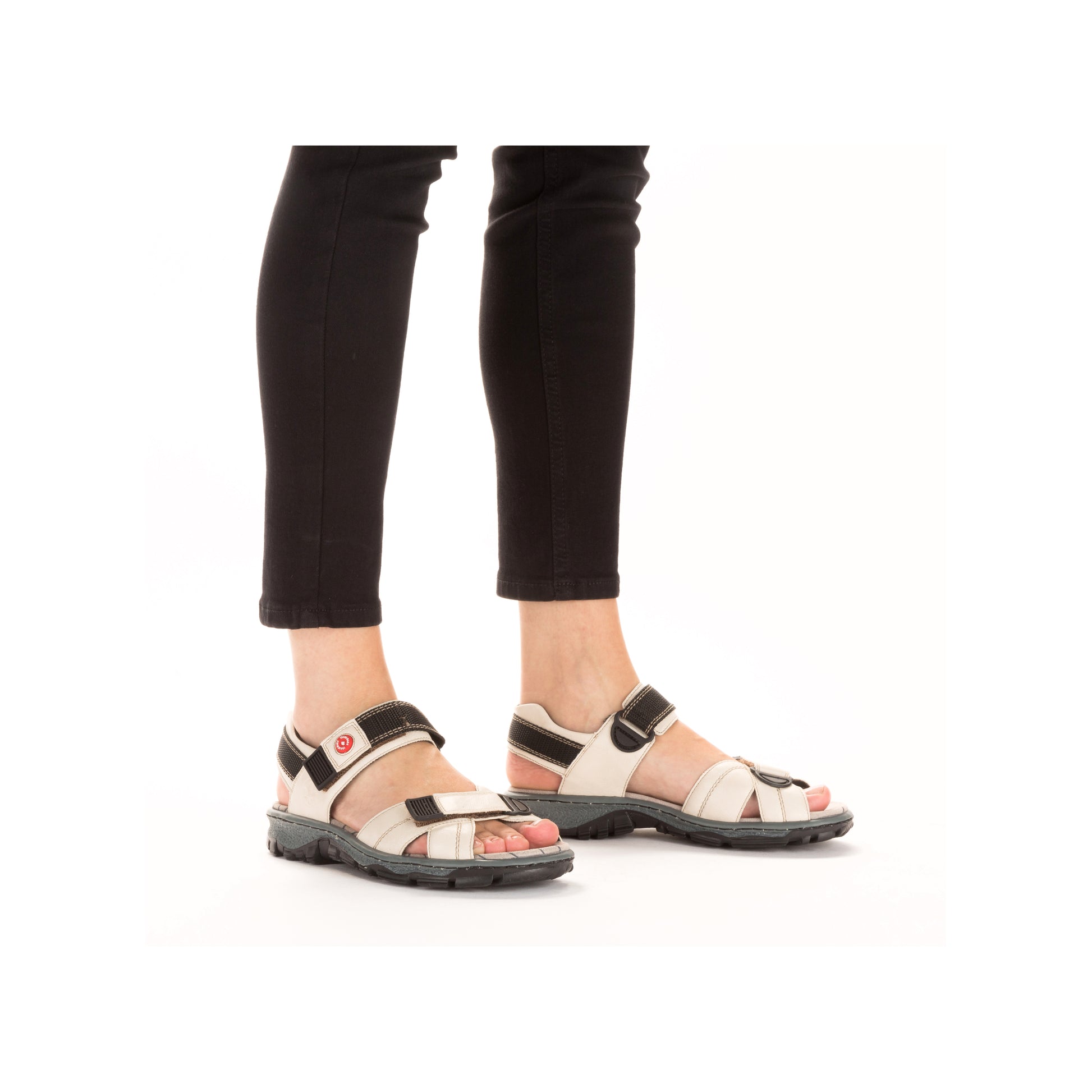 White Hook & Loop Sandals for Women | Rieker 68851-80