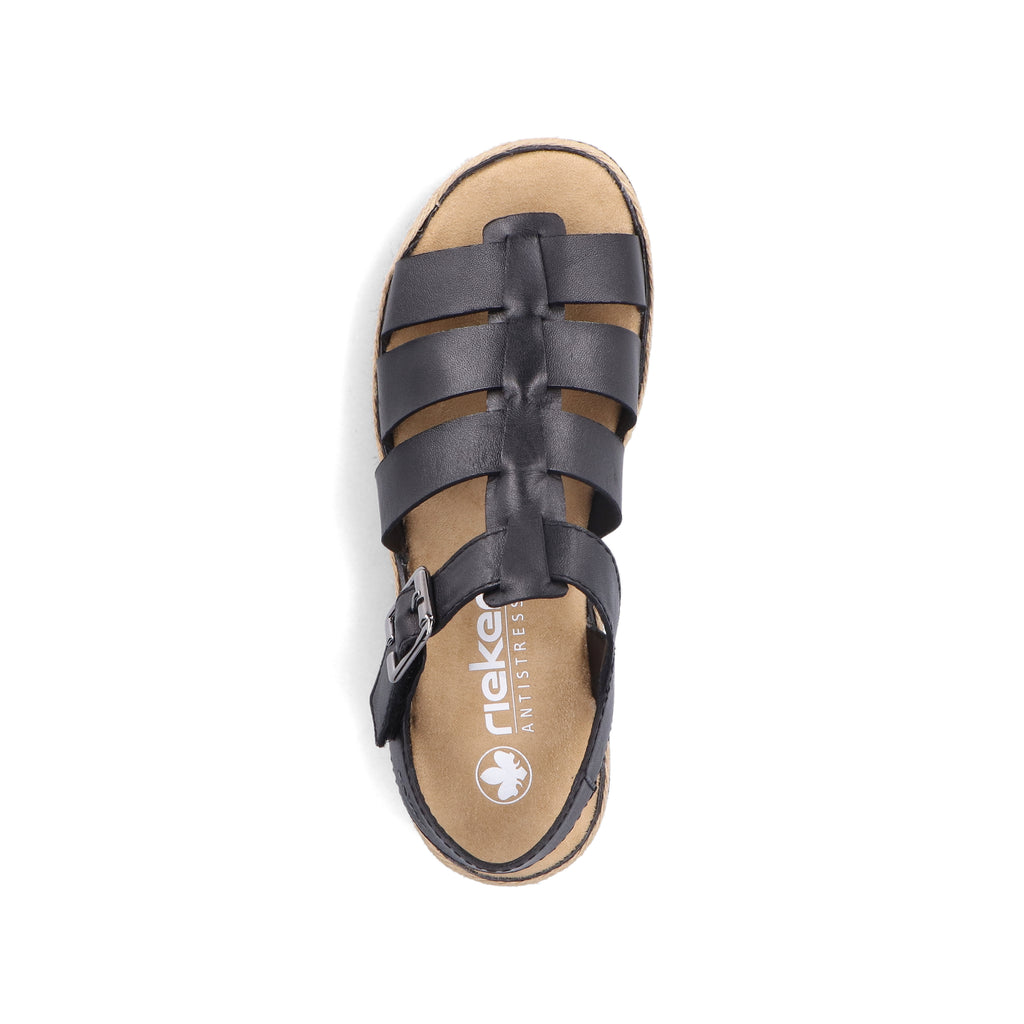 Black Hook & Loop Sandals for Women | Rieker V7904-00