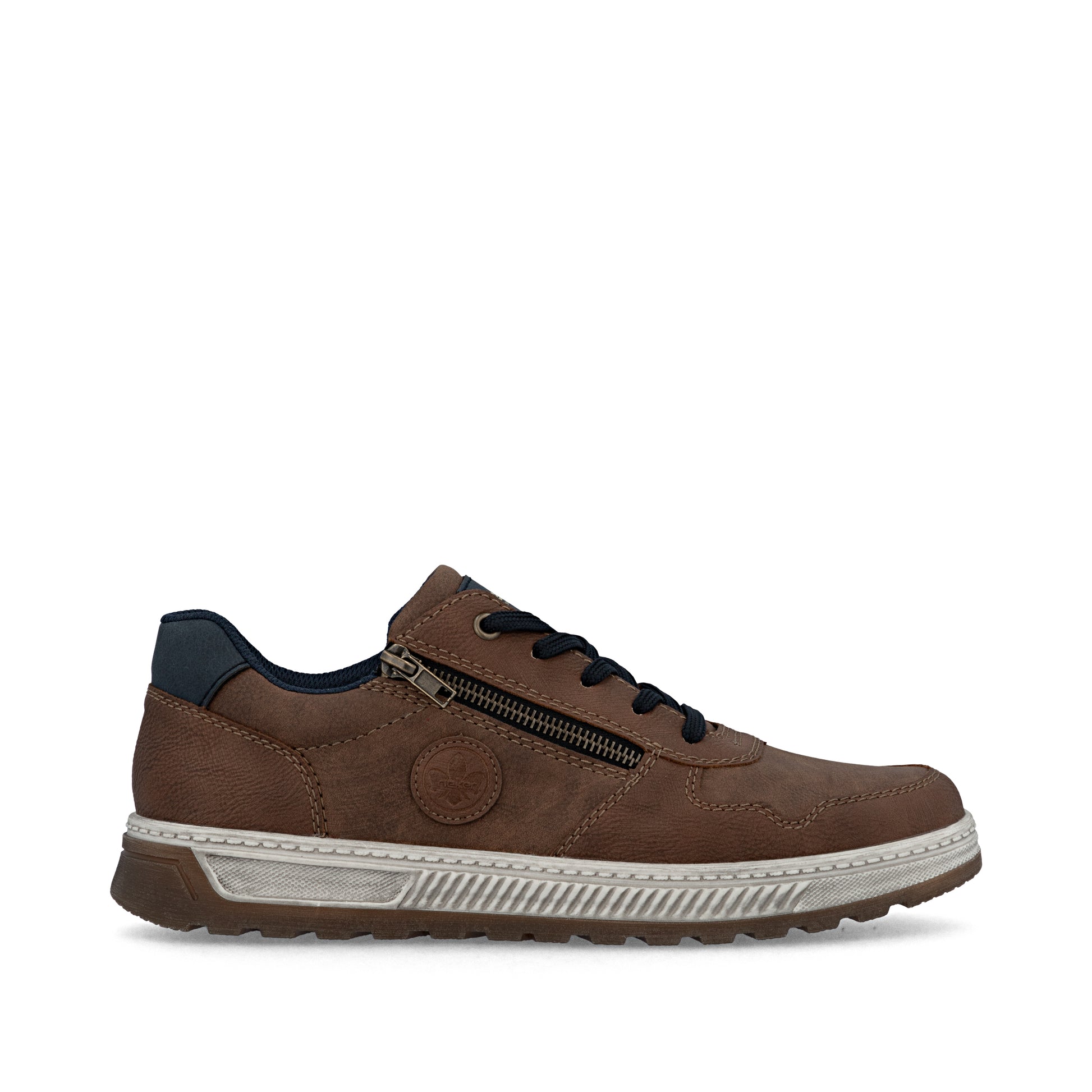 Brown Zip Shoes for Men | Rieker 37029-24