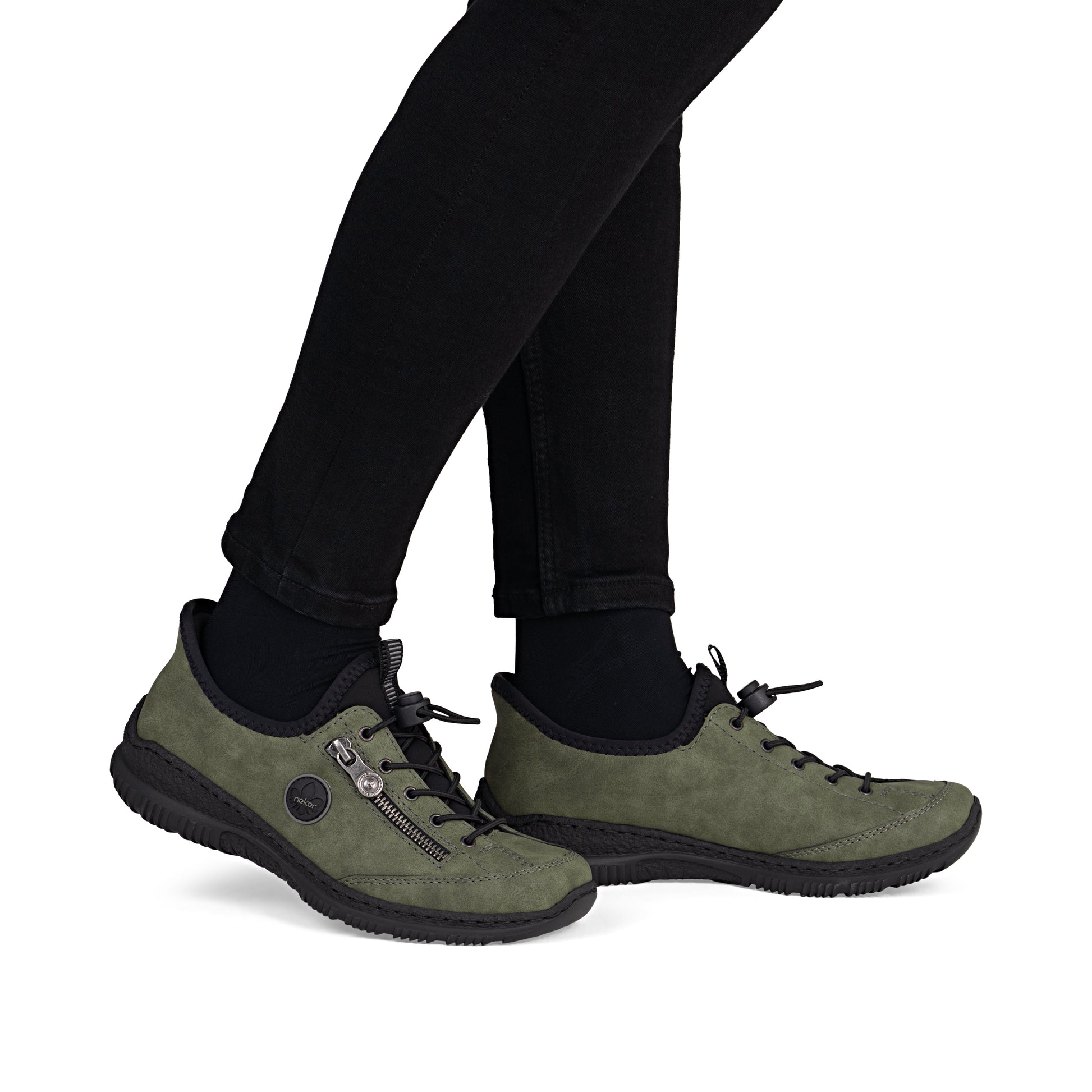 Green Elasticated Shoes for Women | Rieker N3267-54