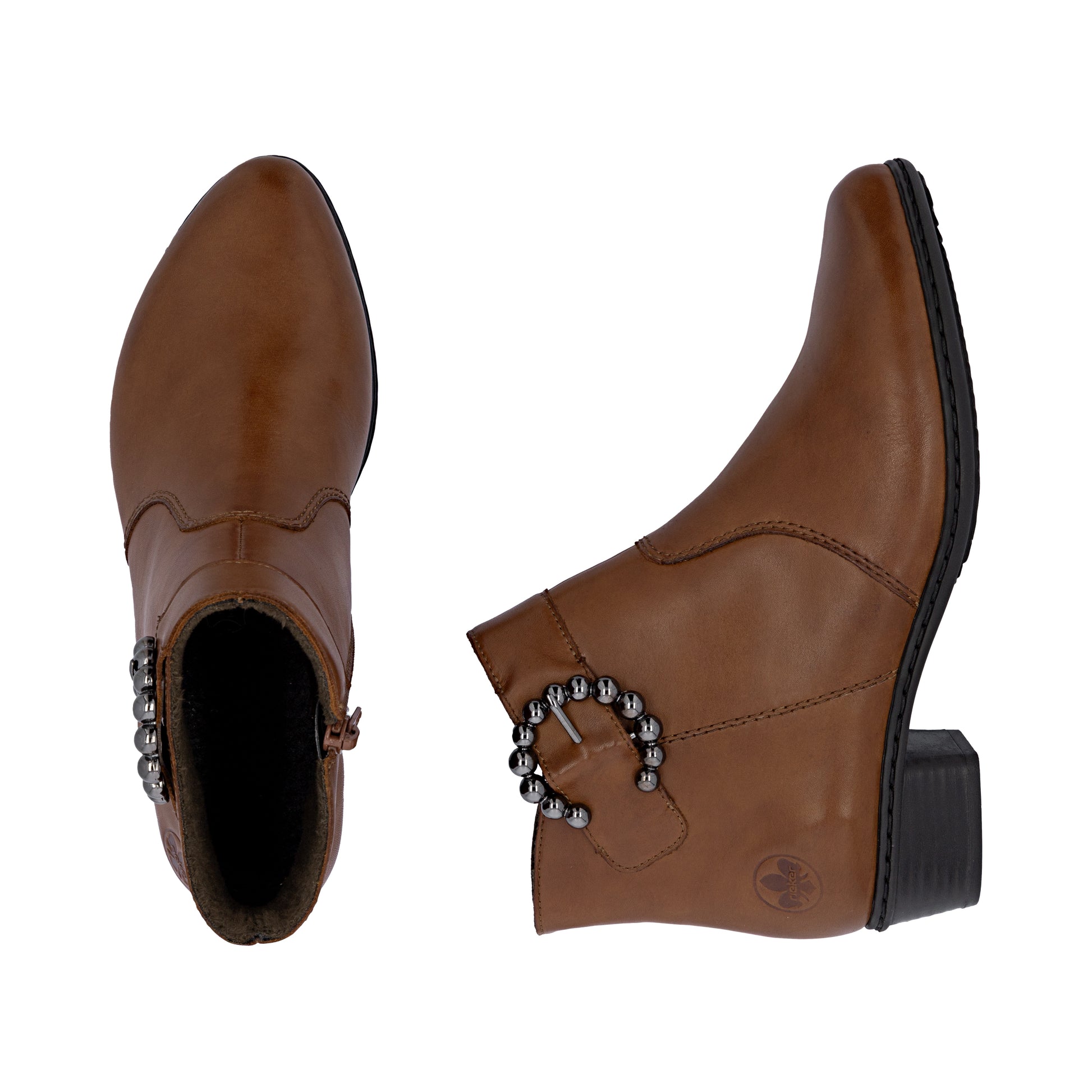 Brown Zip Boots for Women | Rieker Y0797-24
