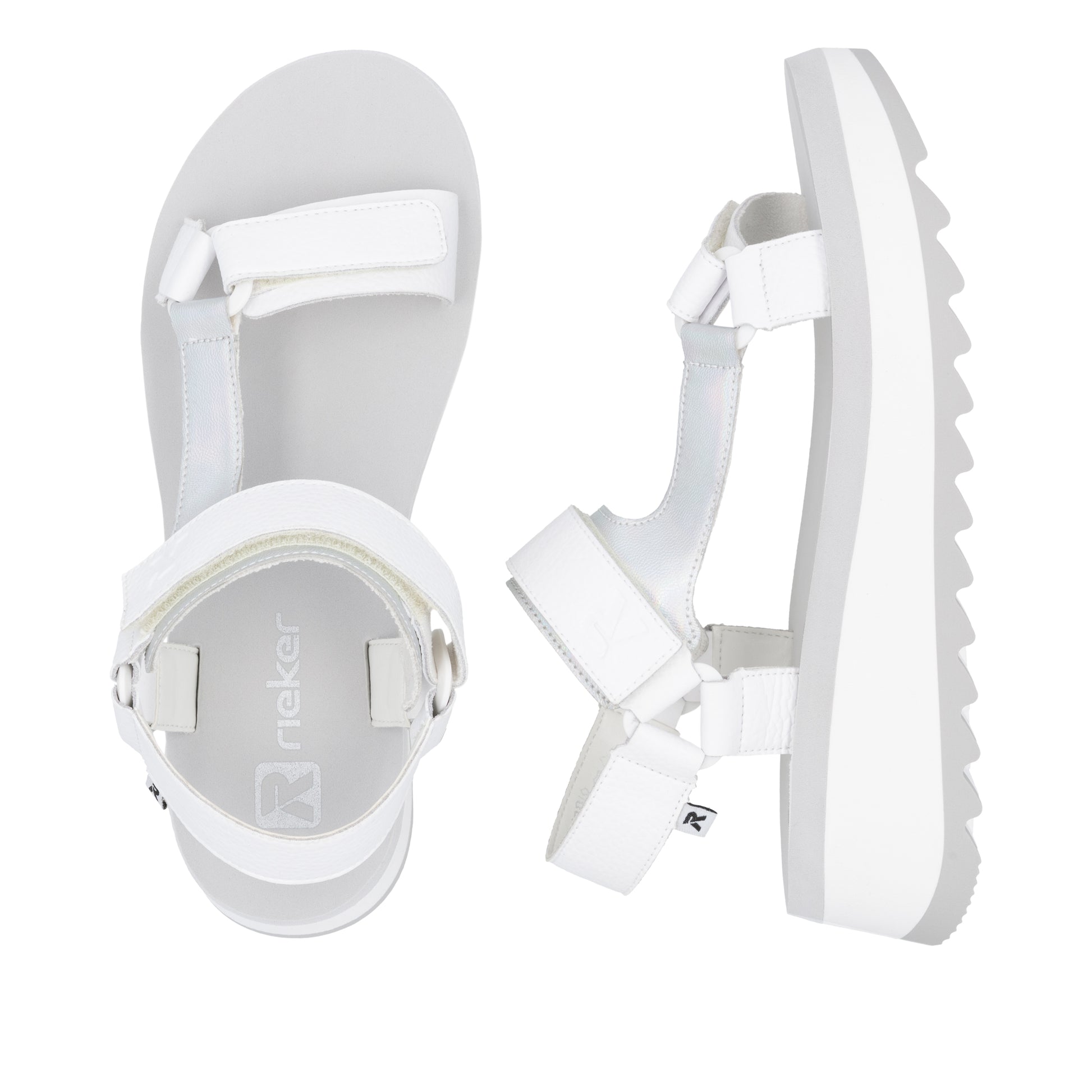 White Hook & Loop Sandals for Women | Rieker W3051-80