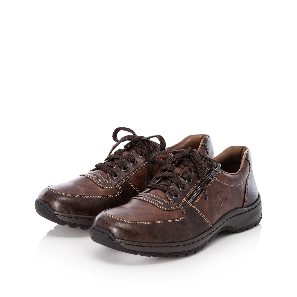 Brown Zip Shoes for Men | Rieker 03329-25