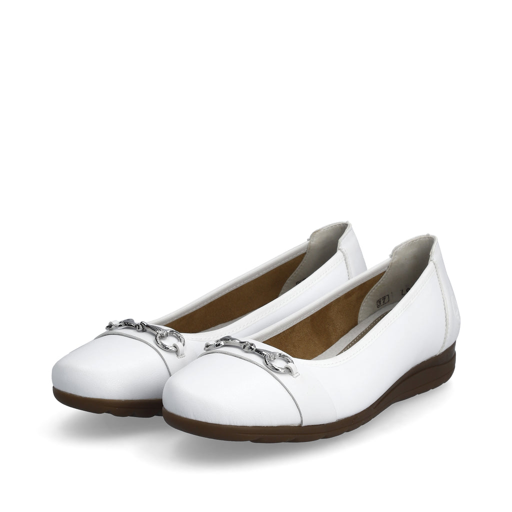 White Slip-On Shoes for Women | Rieker L9360-80