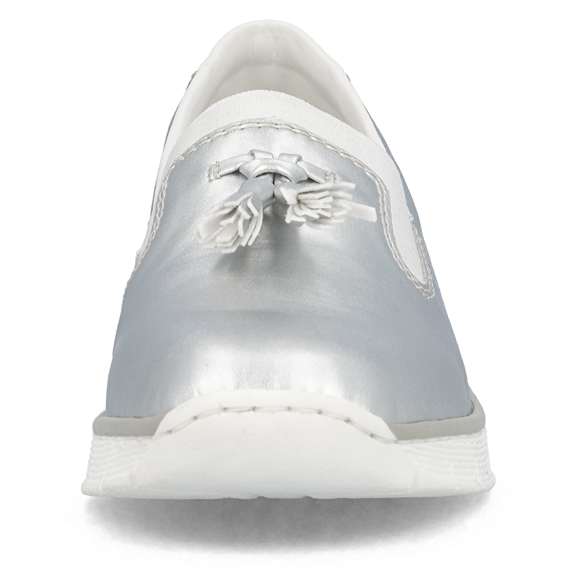 Silver/Platinum Elasticated Shoes for Women | Rieker 53751-90