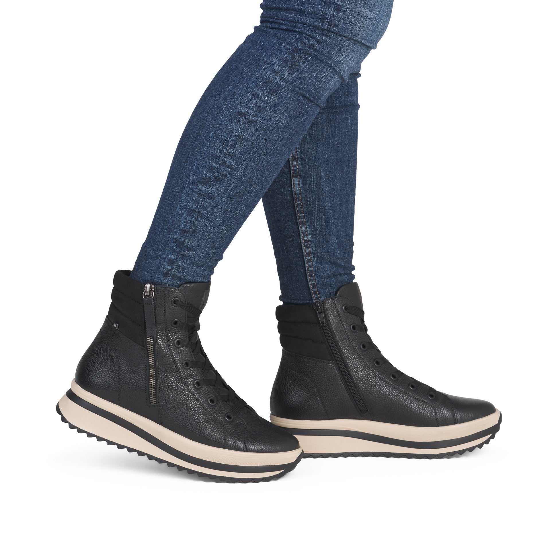 Black Zip Boots for Women | Rieker Sport W3870-00