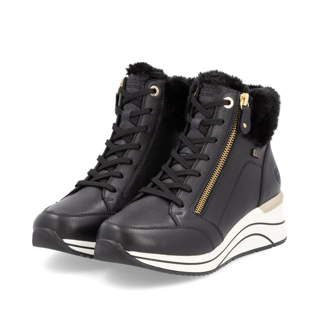 Black Zip Boots for Women | Remonte D0T77-02